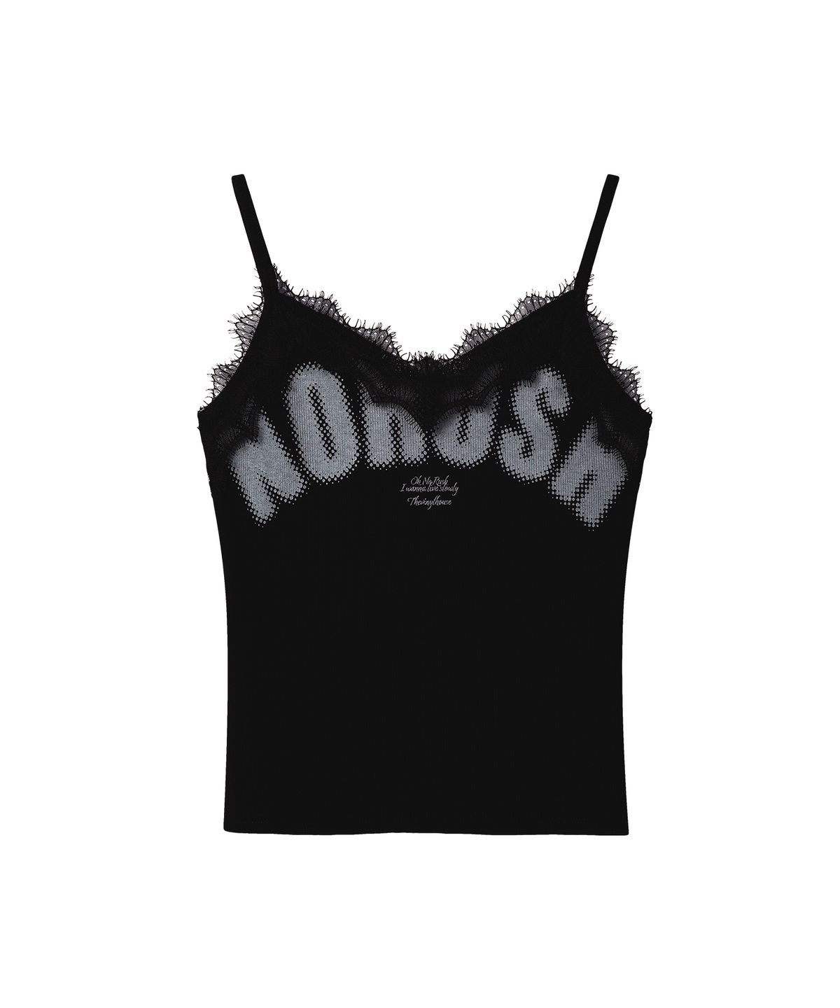 더바이닐하우스(THEVINYLHOUSE) NO RUSH LACE SLEEVELESS (W) BLACK