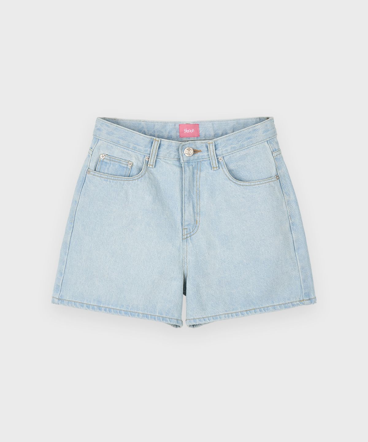 시눈(SINOON) High-Waist Crop Denim (Light Blue)