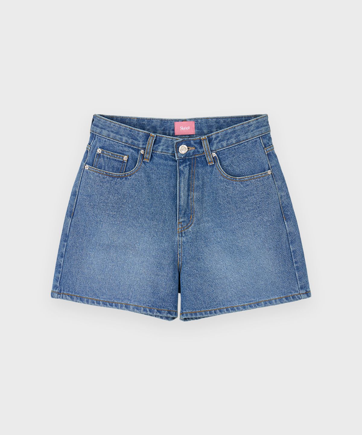 시눈(SINOON) High-Waist Crop Denim (Blue)