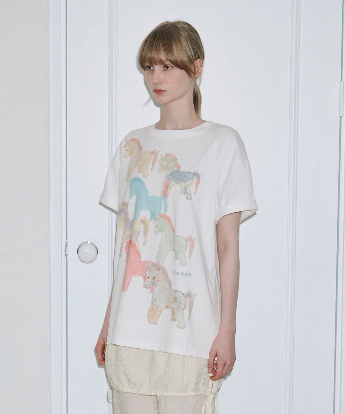 시눈(SINOON) Tiny Ponies T-Shirt (Ivory)