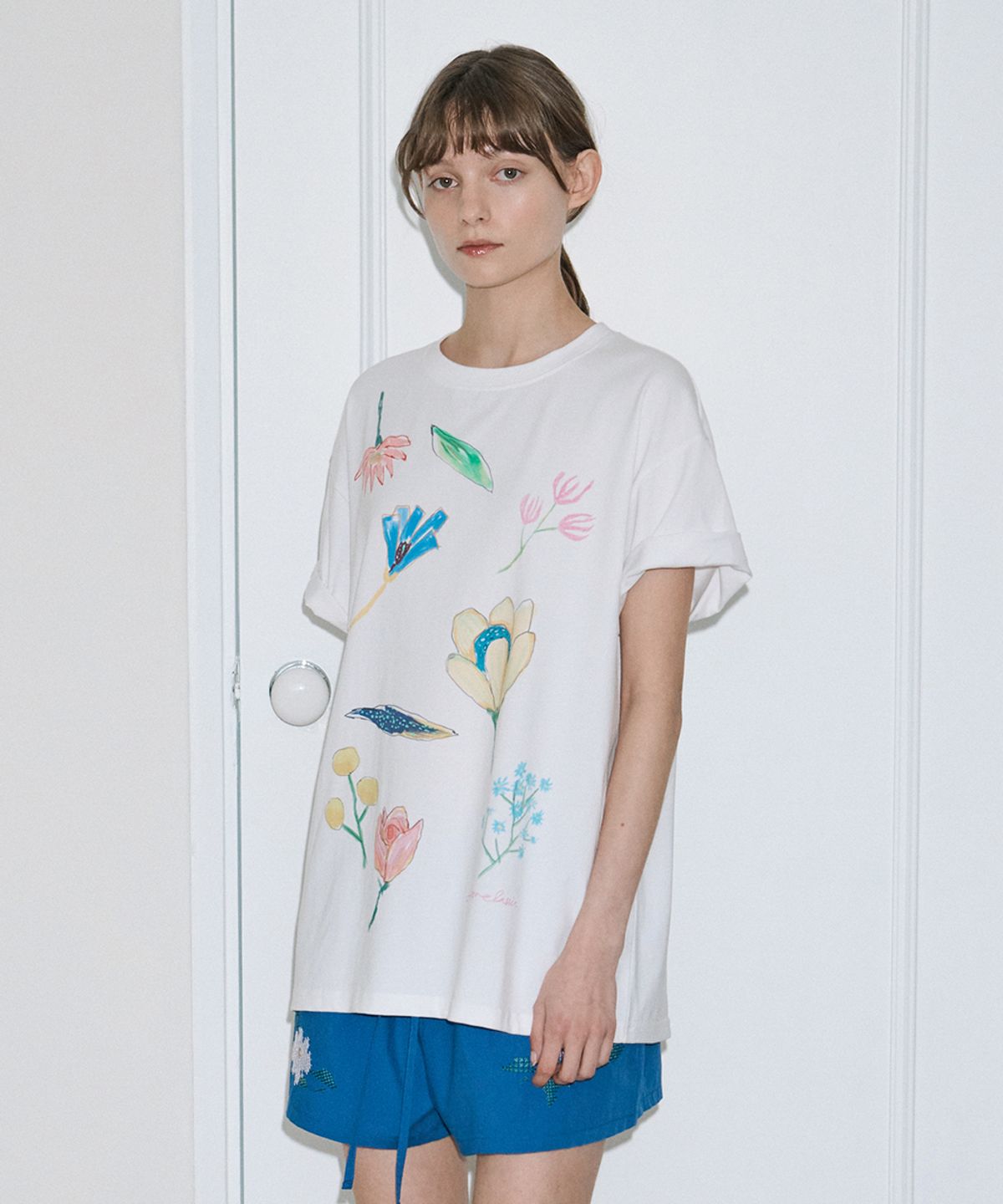 시눈(SINOON) Floral Garden T-Shirt (White)