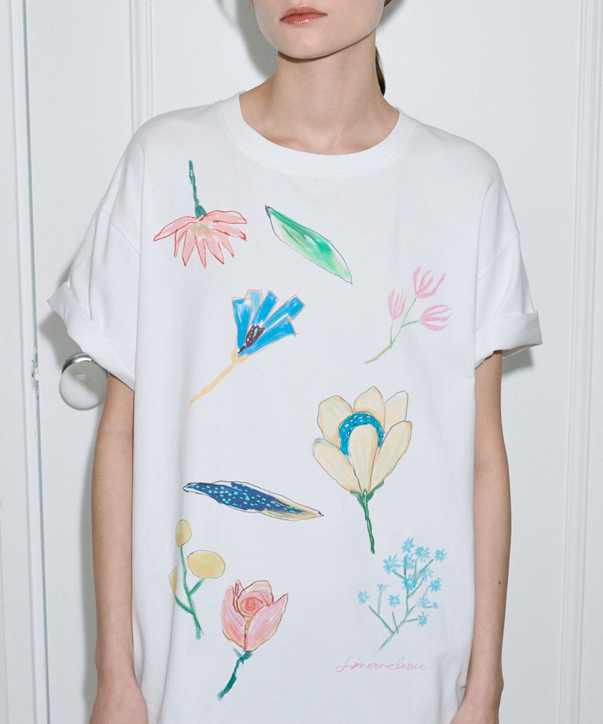 시눈(SINOON) Floral Garden T-Shirt (White)