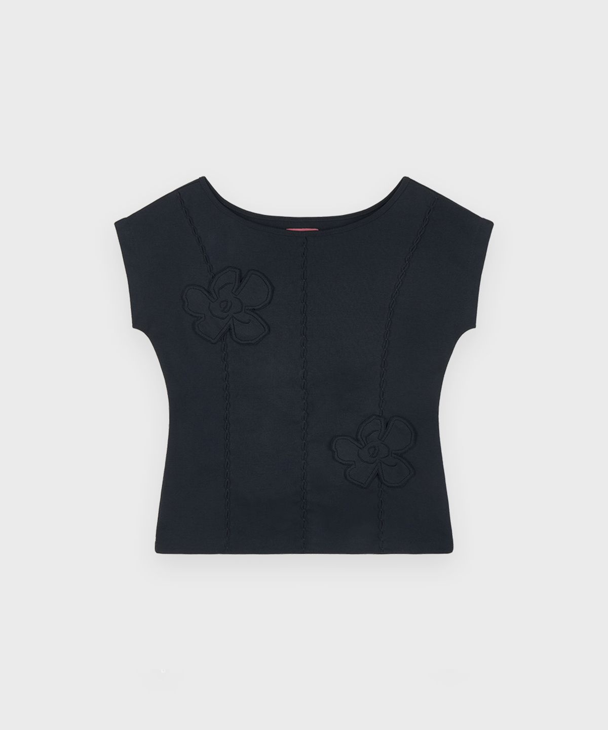 시눈(SINOON) Flower Patch T-Shirt (Navy)
