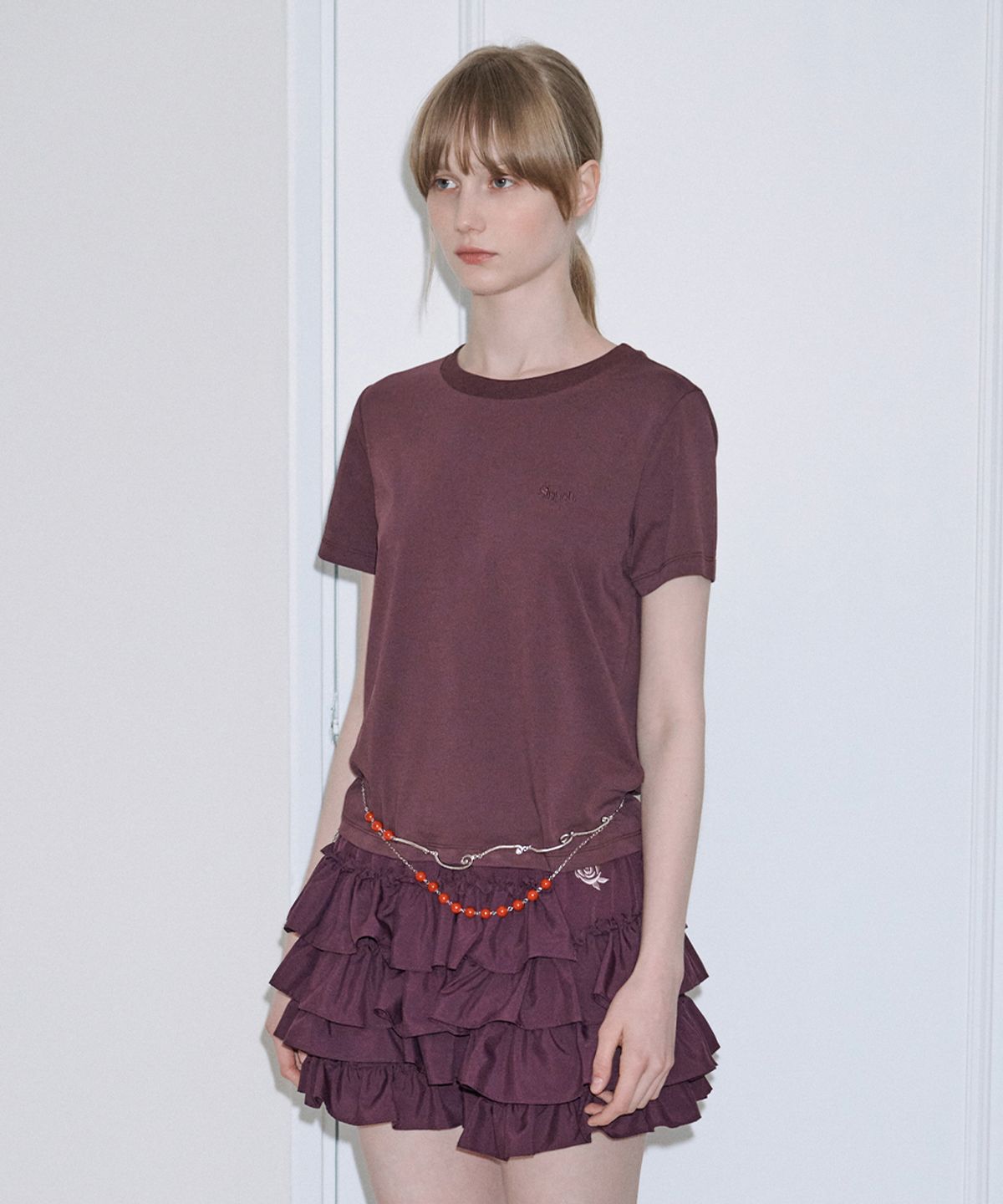 시눈(SINOON) Logo Basic T-Shirt (Plum)