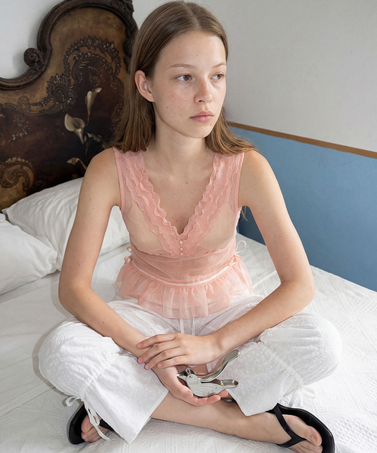 시눈(SINOON) Sheer Glow Blouse (Pink)