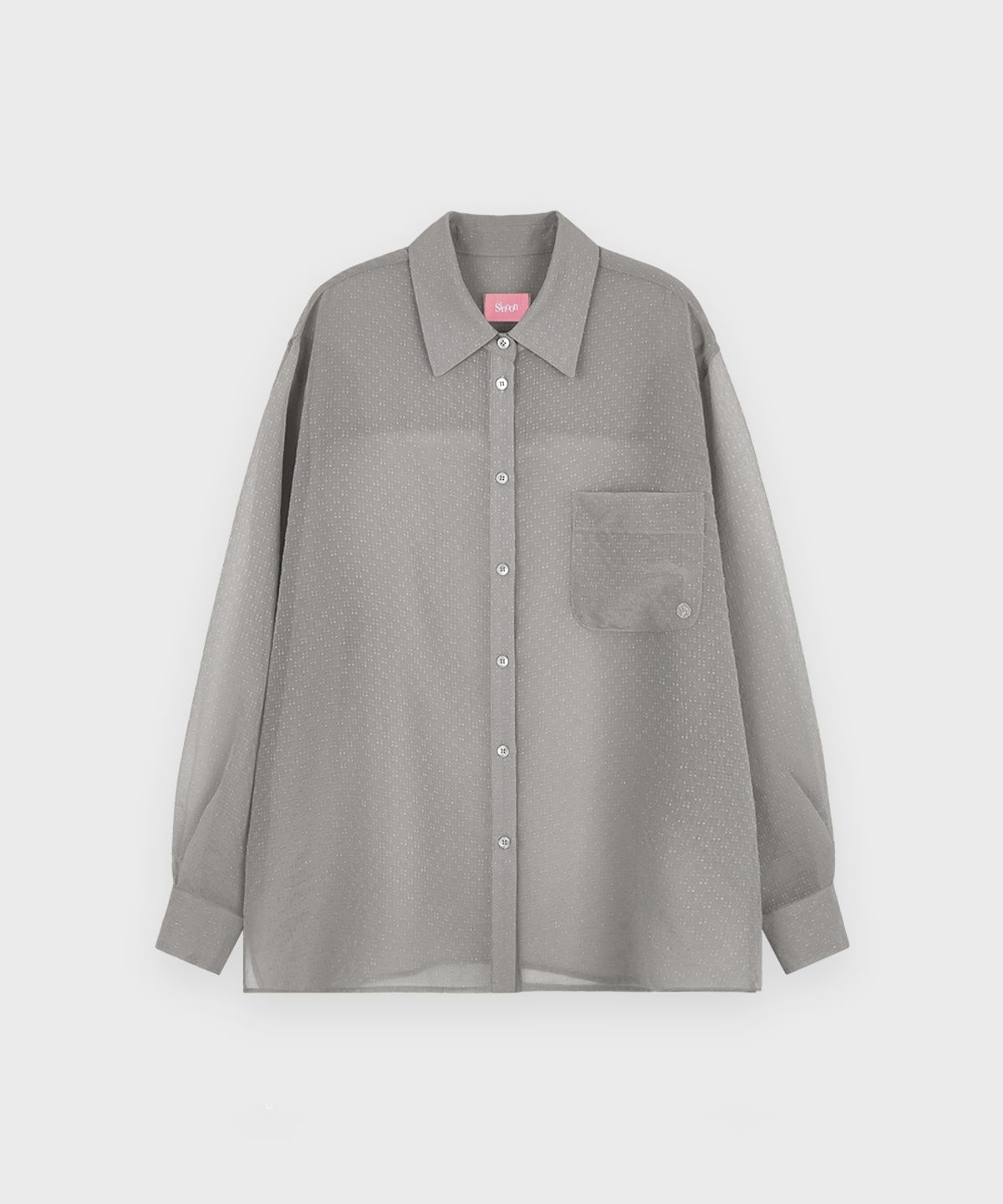 시눈(SINOON) Sheer Glow Shirt (Grey)
