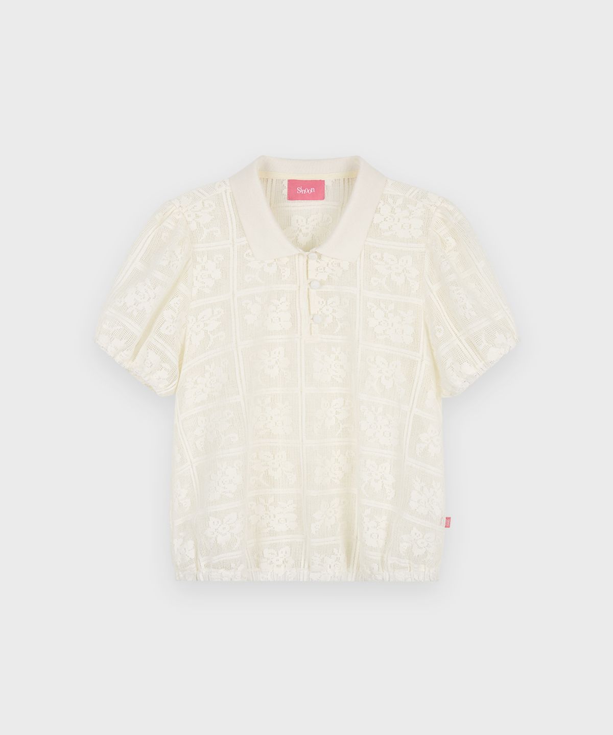 시눈(SINOON) Rose Lace Volume Blouse (Ivory)
