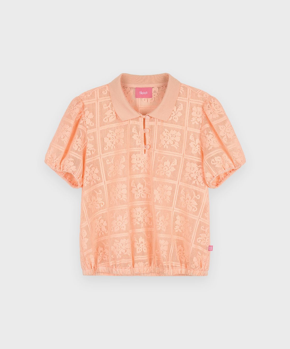 시눈(SINOON) Rose Lace Volume Blouse (Apricot)