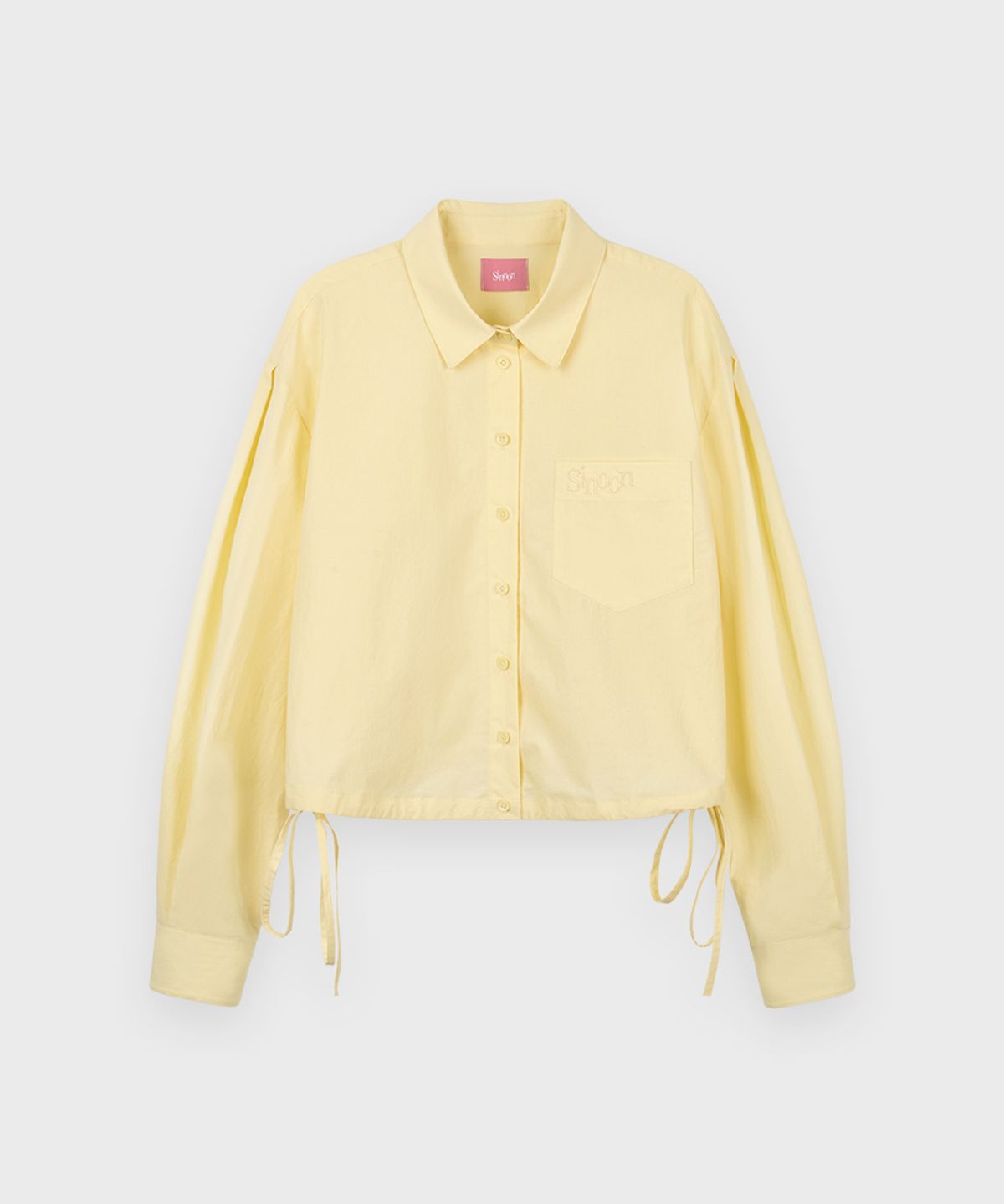시눈(SINOON) 2-Way Drawstring Crop Shirt (Yellow)