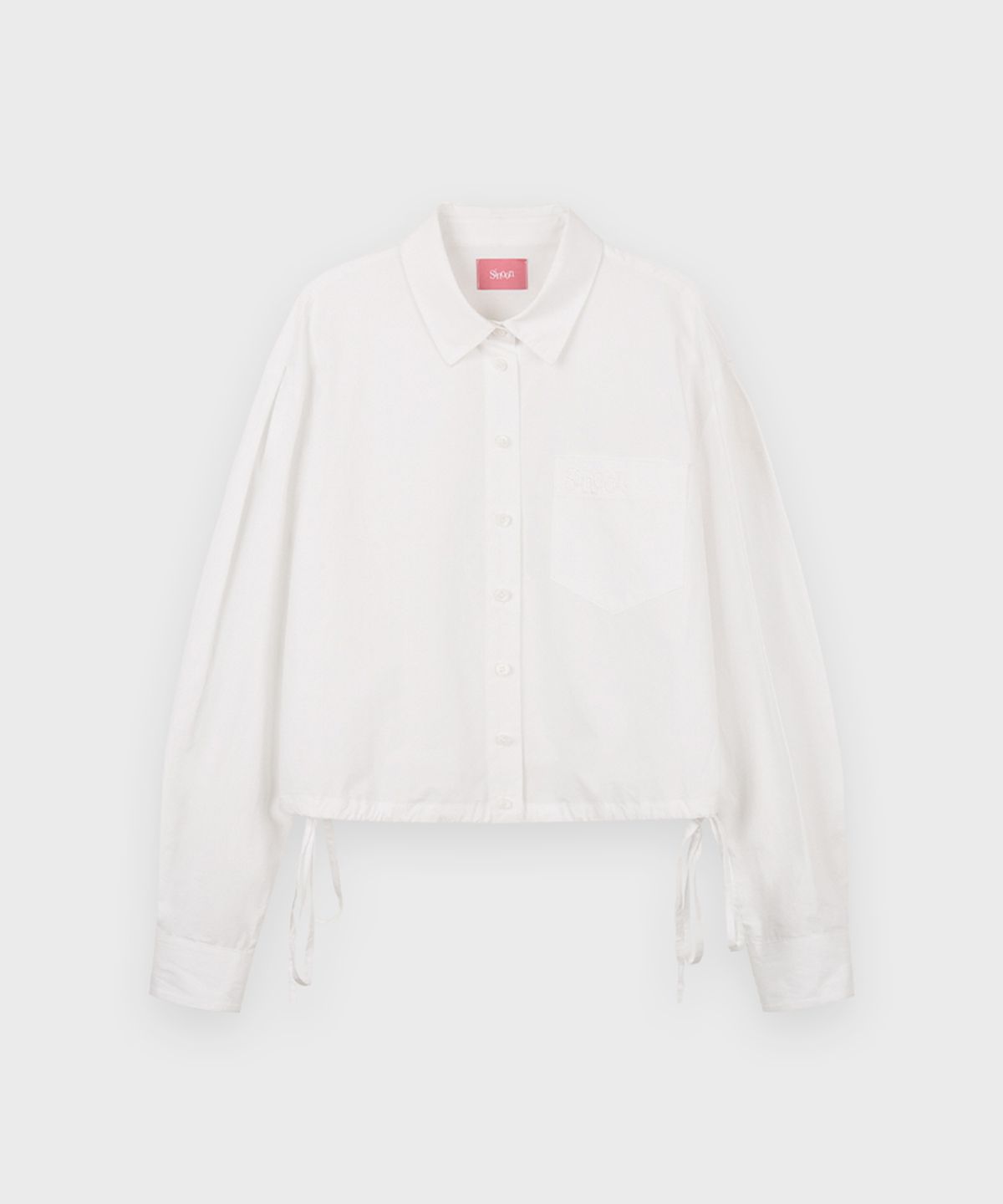 시눈(SINOON) 2-Way Drawstring Crop Shirt (White)