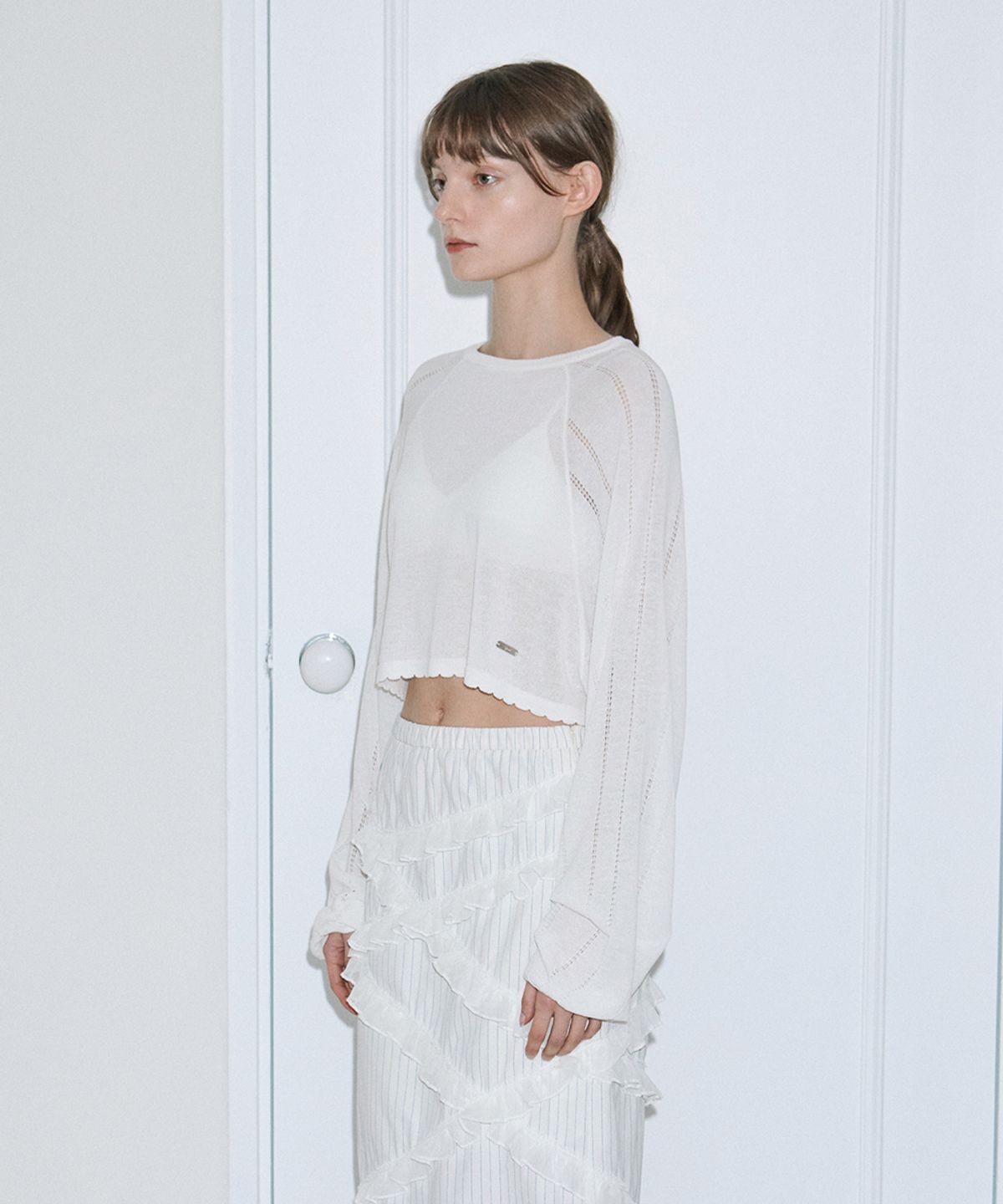 시눈(SINOON) Bolero Knit Cardigan (Ivory)