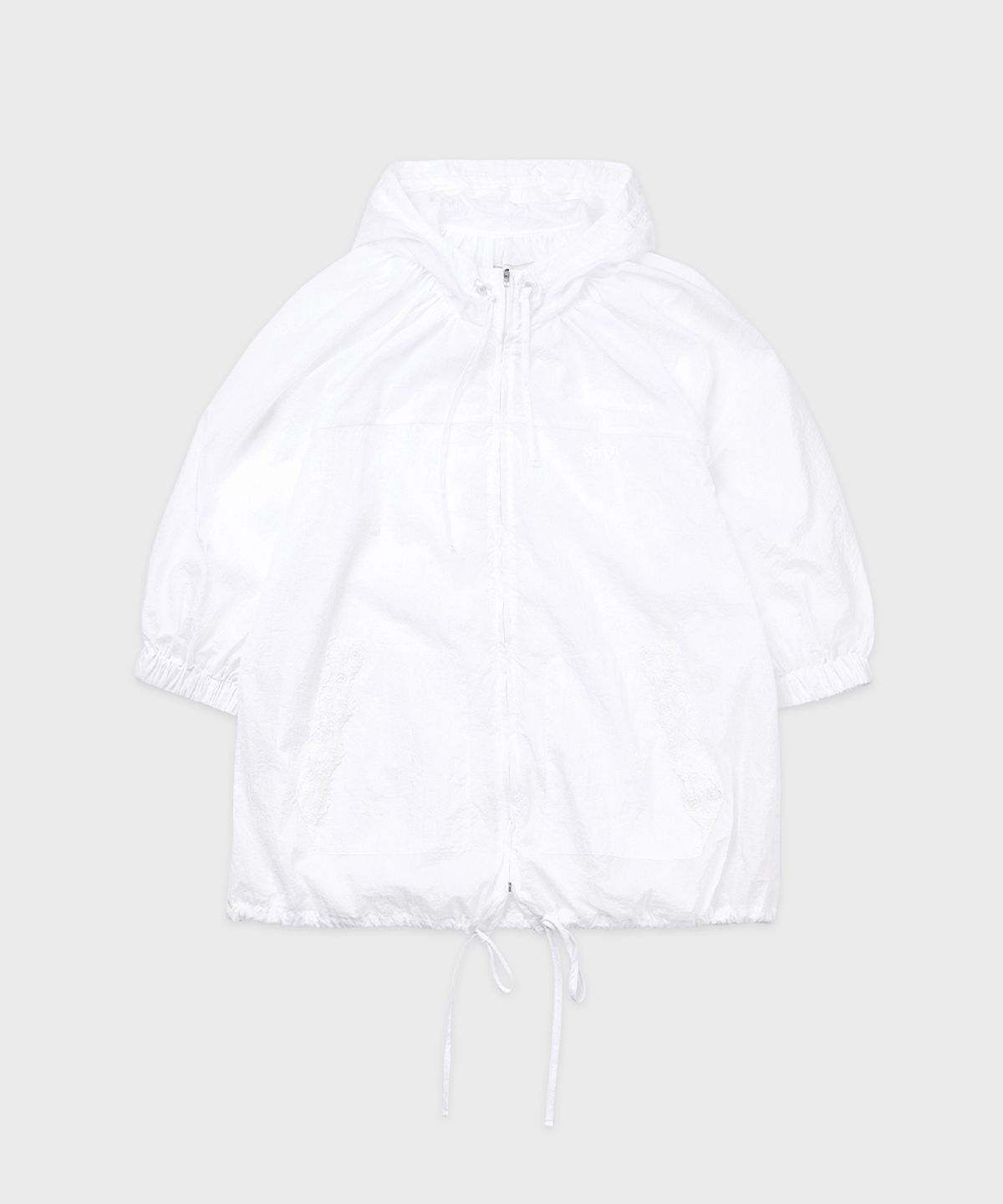 시눈(SINOON) Hood Half Sleeve Jumper (White)