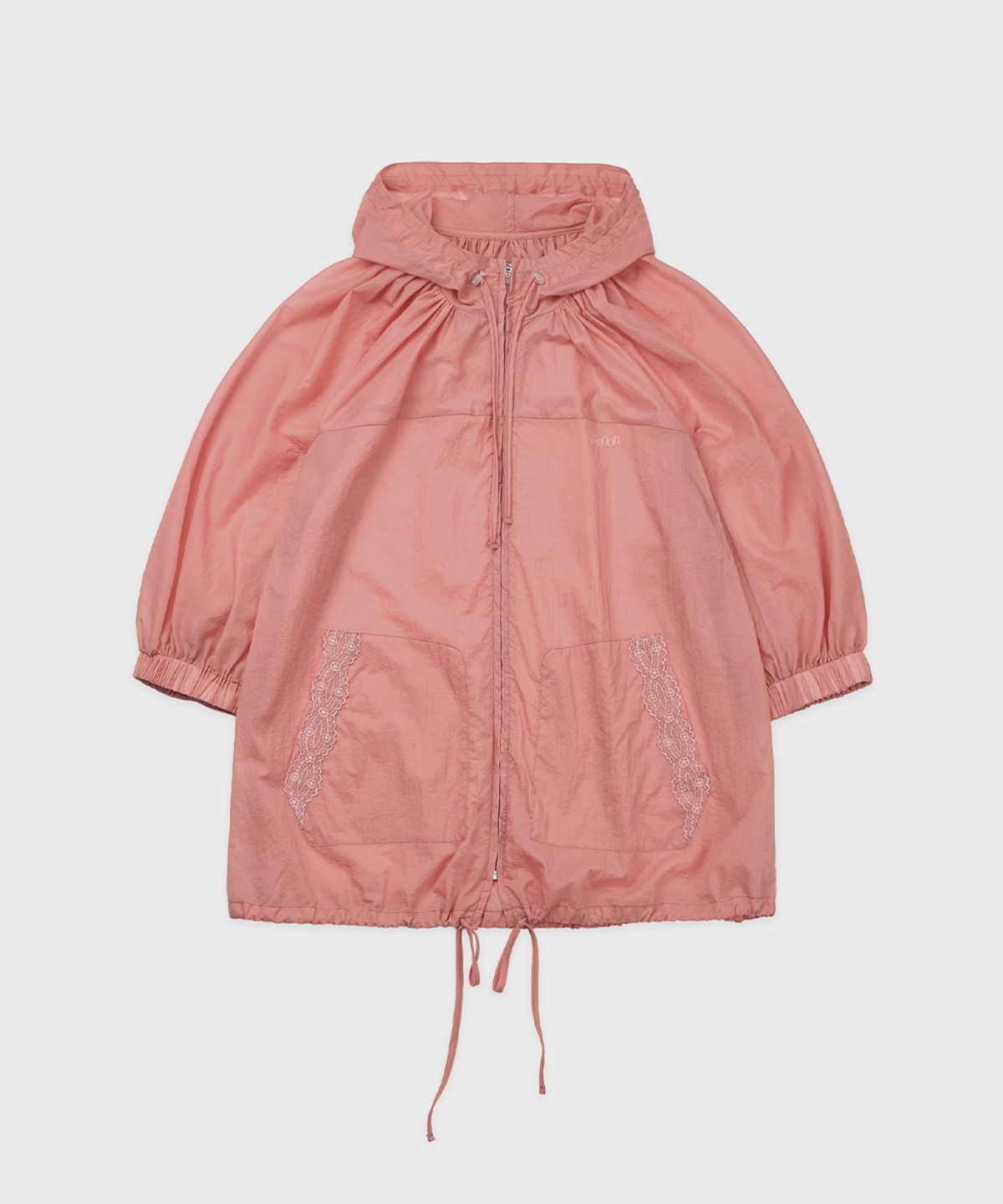 시눈(SINOON) Hood Half Sleeve Jumper (Pink)