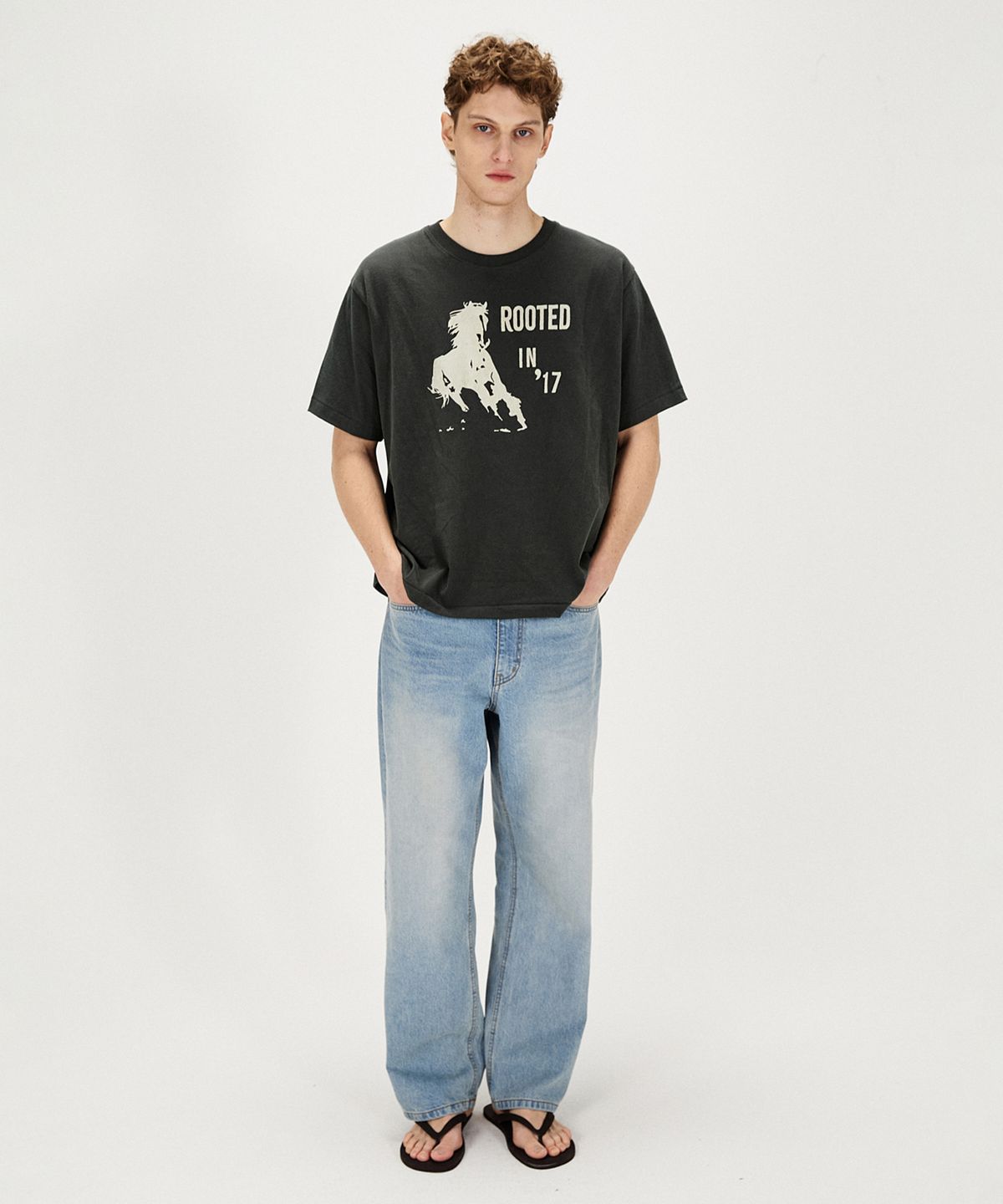 셔터(SHIRTER) VTG LOGO T-SHIRT (CHARCOAL)