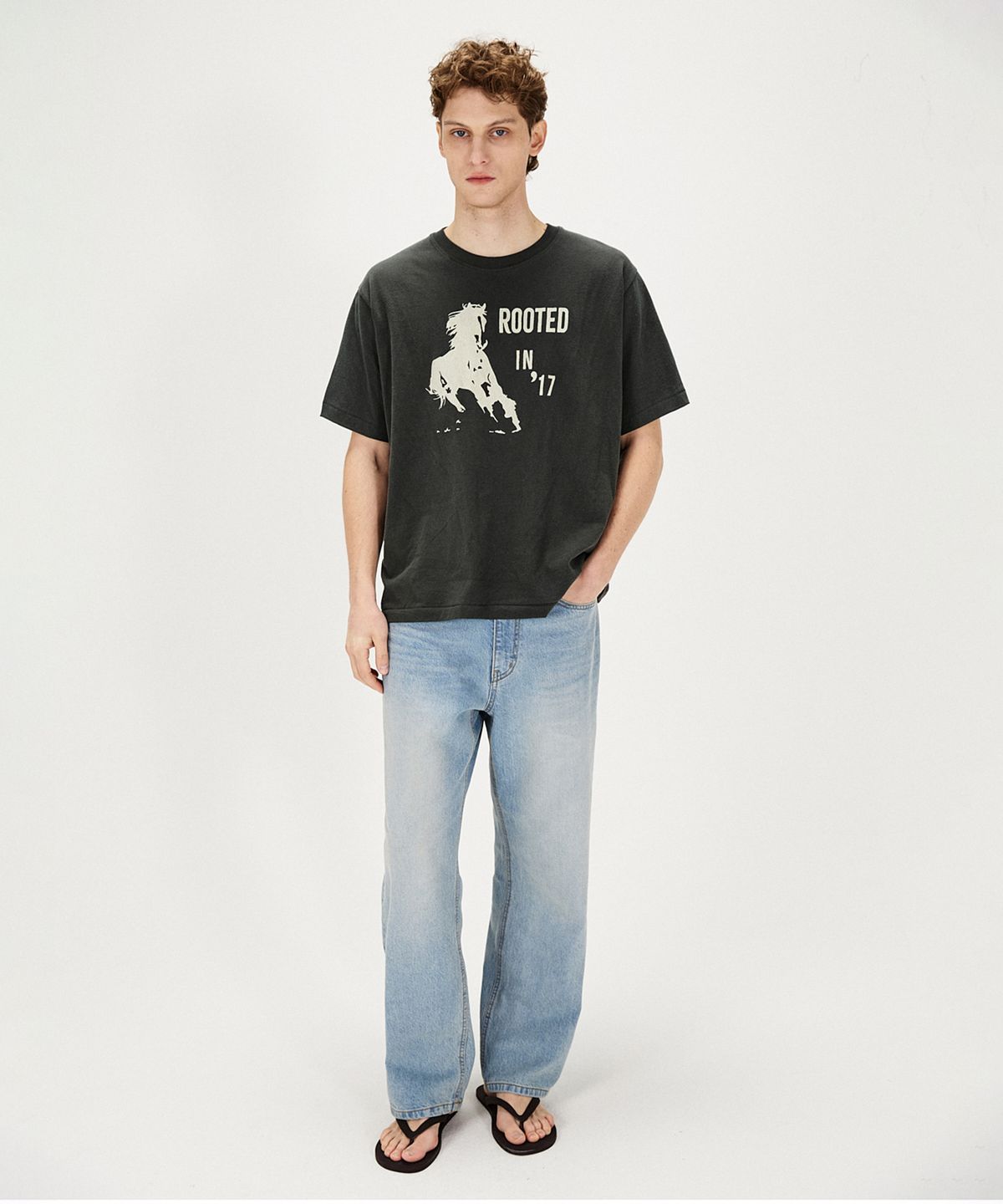 셔터(SHIRTER) VTG LOGO T-SHIRT (CHARCOAL)