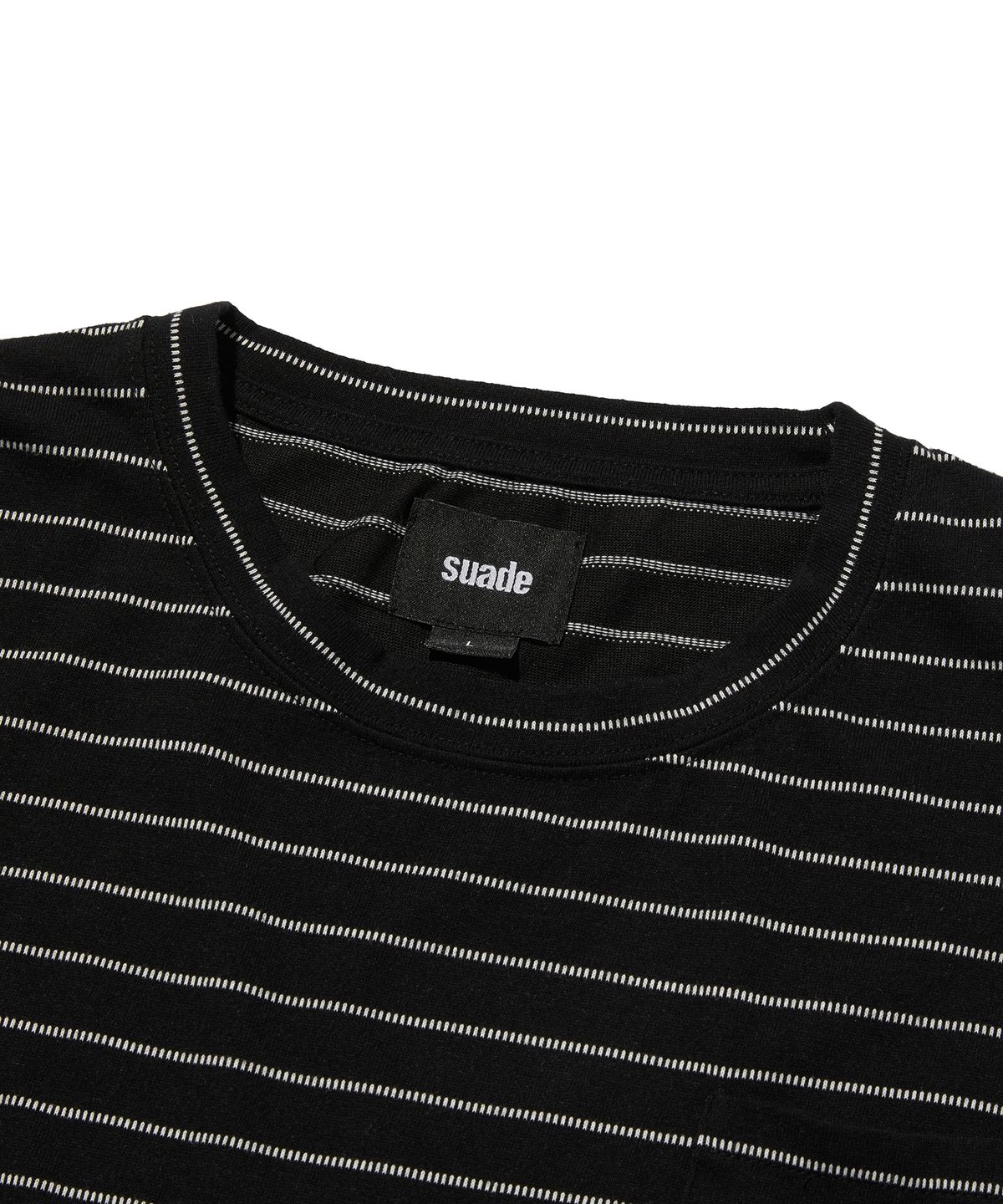스웨이드(SUADE) TEXTURED POCKET TEE [BLACK WHITE]