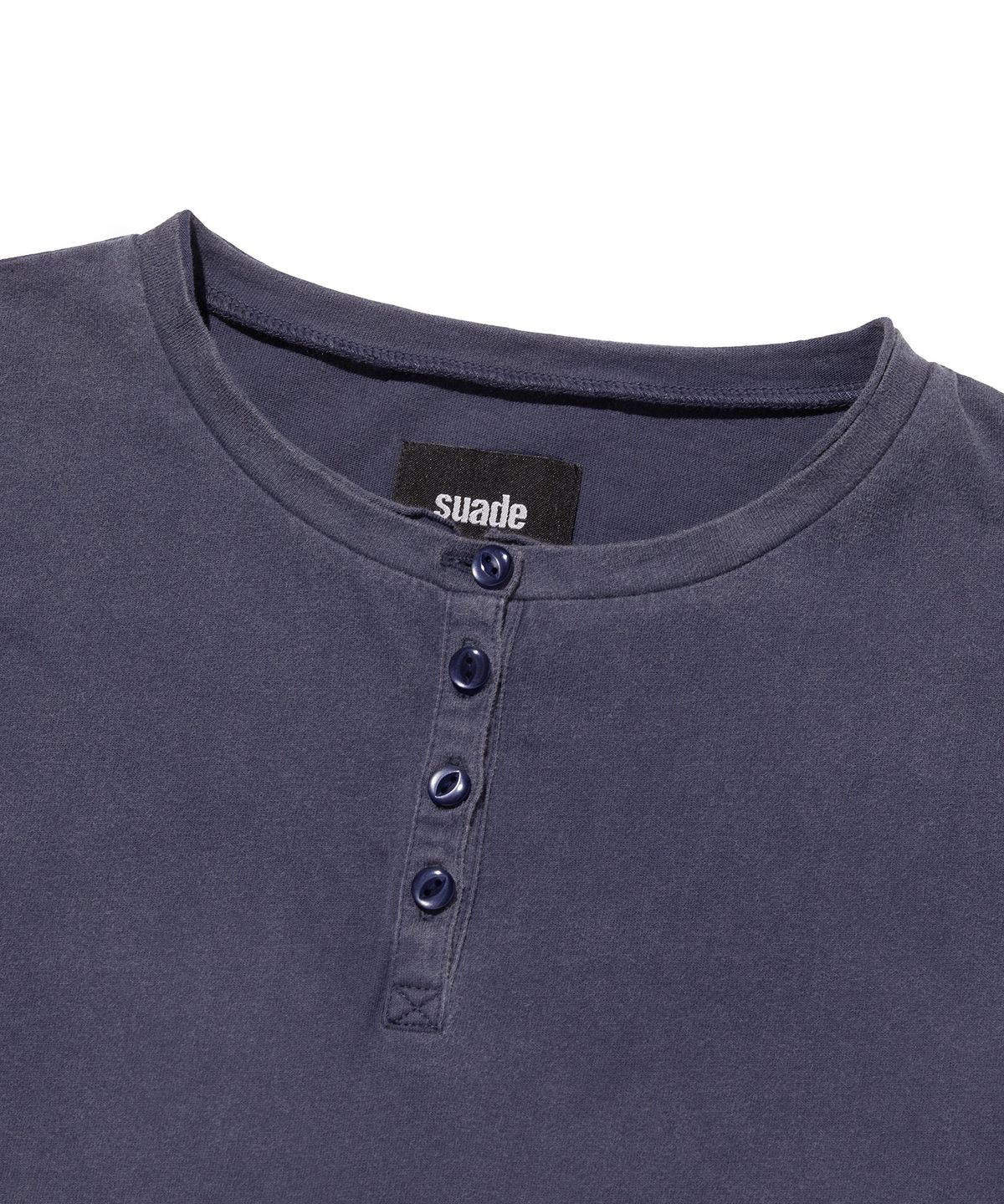 스웨이드(SUADE) WASHED HENLEY NECK TEE [WASHING NAVY]