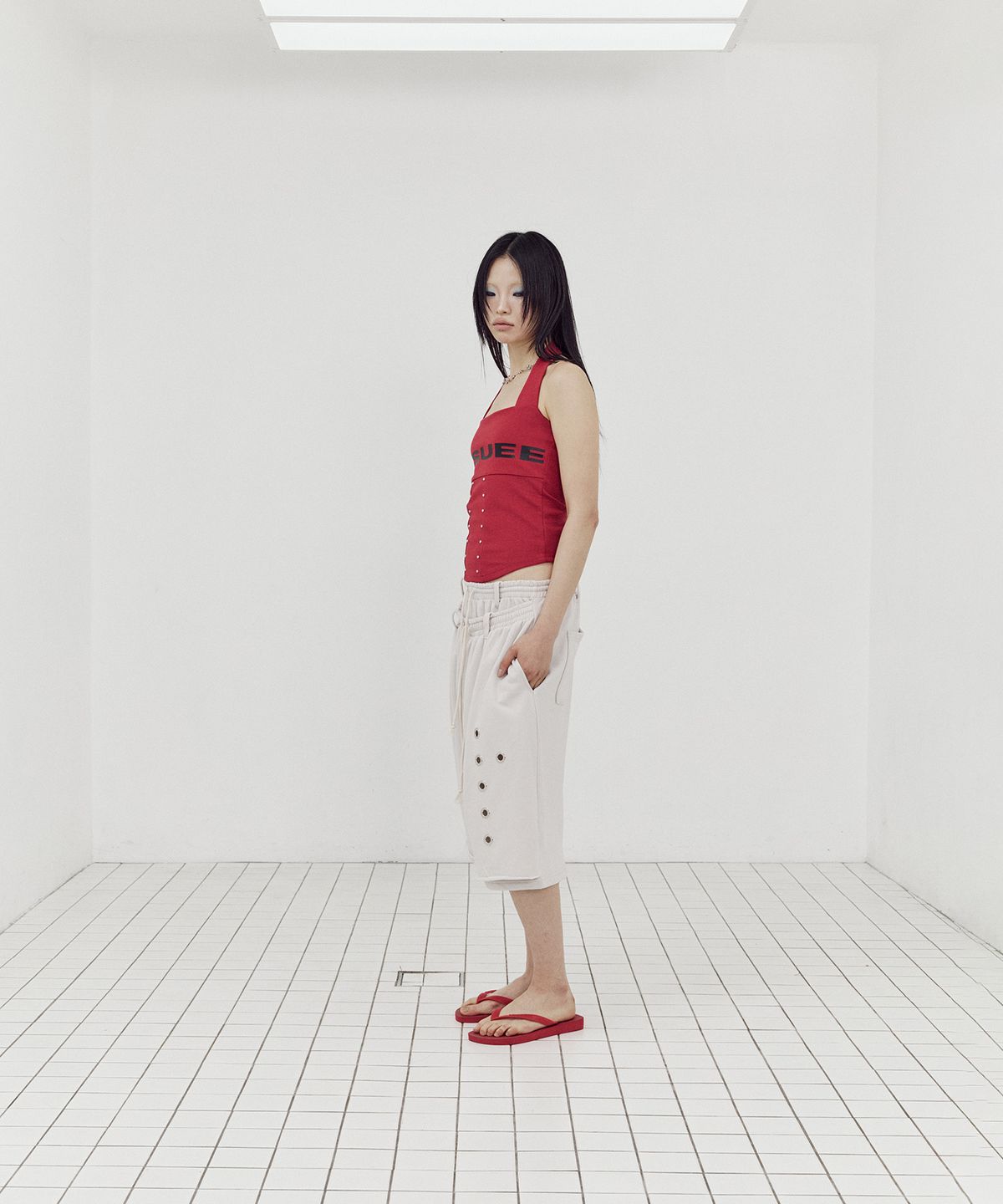 셋업이엑스이(SETUP-EXE) LOGO HALTER TANK TOP / RED
