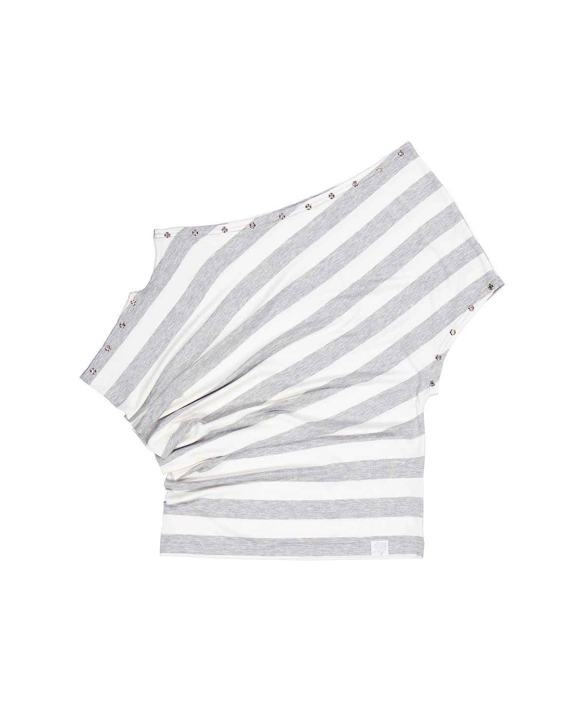 셋업이엑스이(SETUP-EXE) STRIPE EYELET DRAPE TOP / WHITE