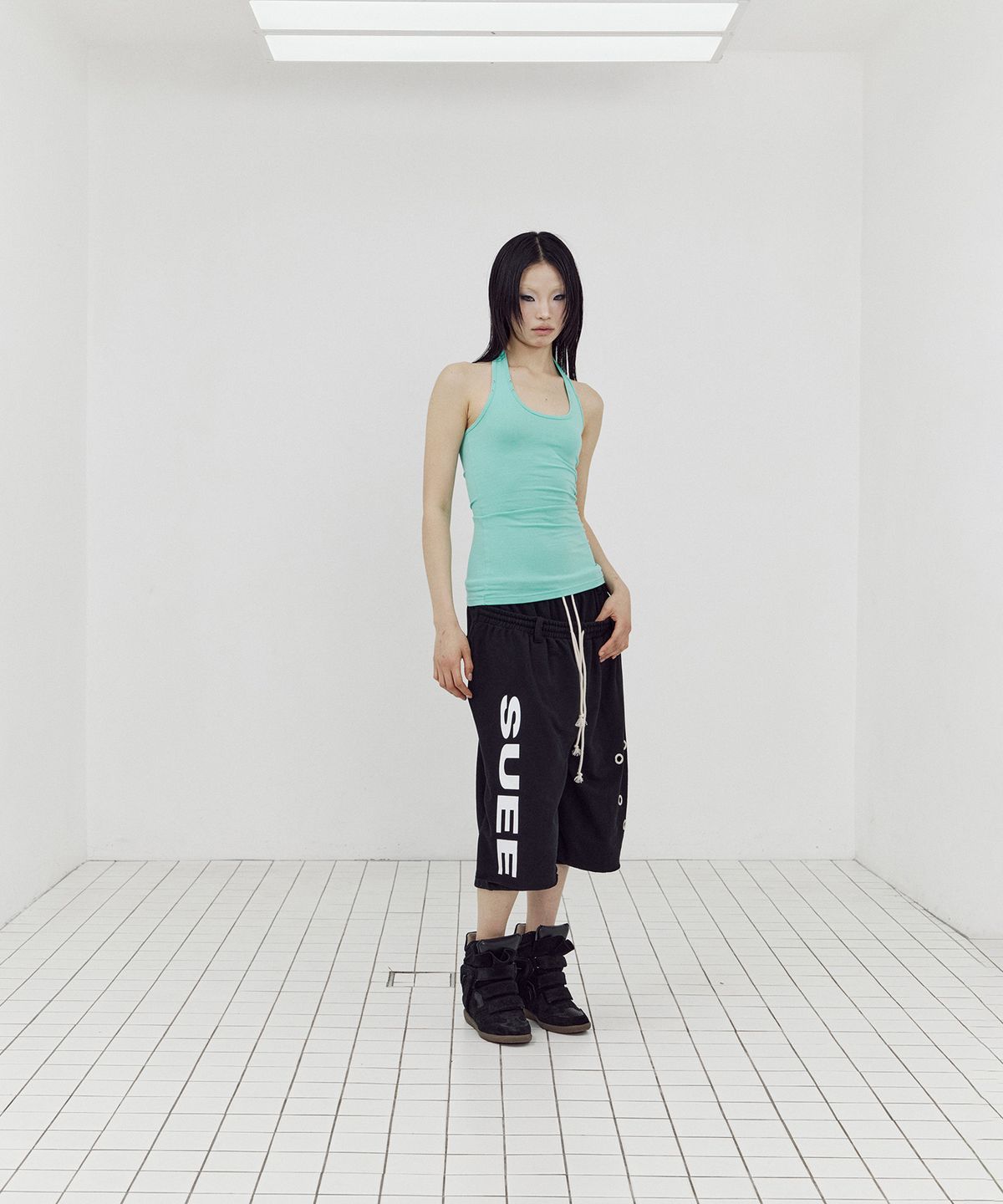 셋업이엑스이(SETUP-EXE) BASIC HALTERNECK TOP / MINT