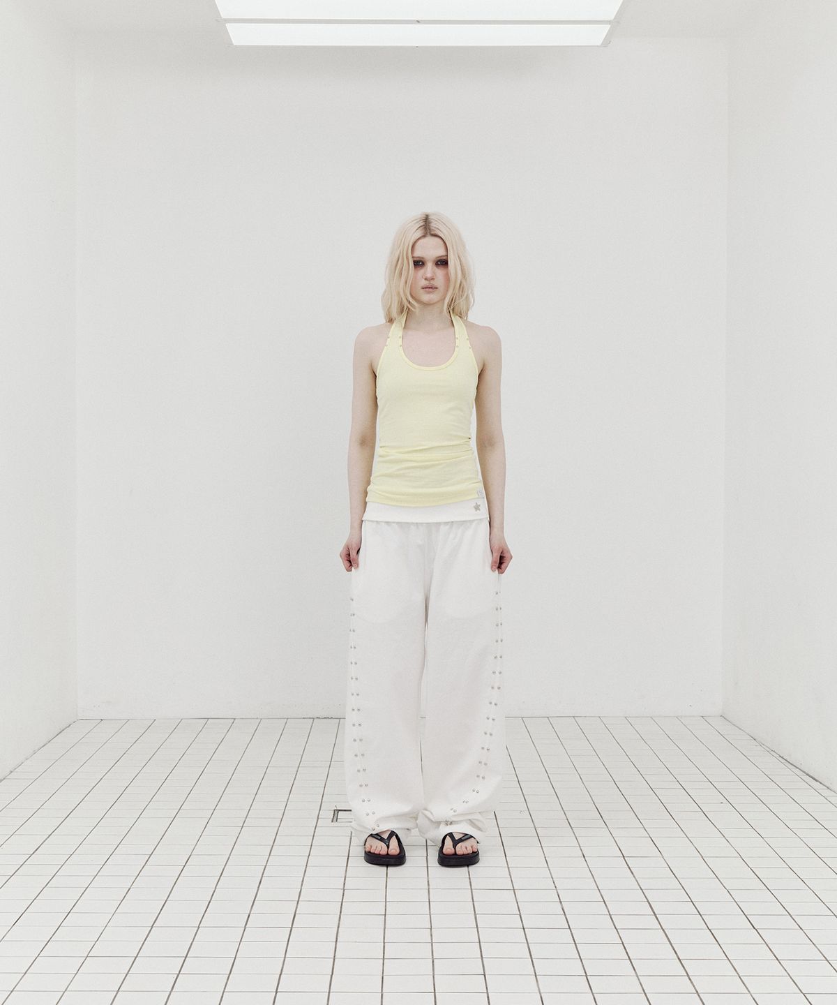 셋업이엑스이(SETUP-EXE) BASIC HALTERNECK TOP / YELLOW