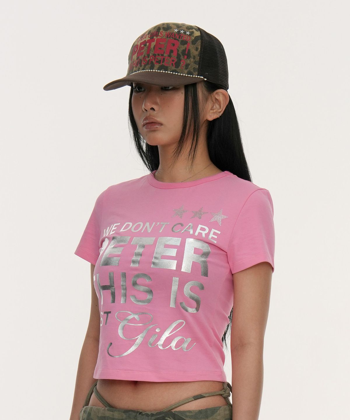 길라아카이브(GILAARCHIVE) TYPING CHAIN MESH CAP (LEOPARD)_BROWN
