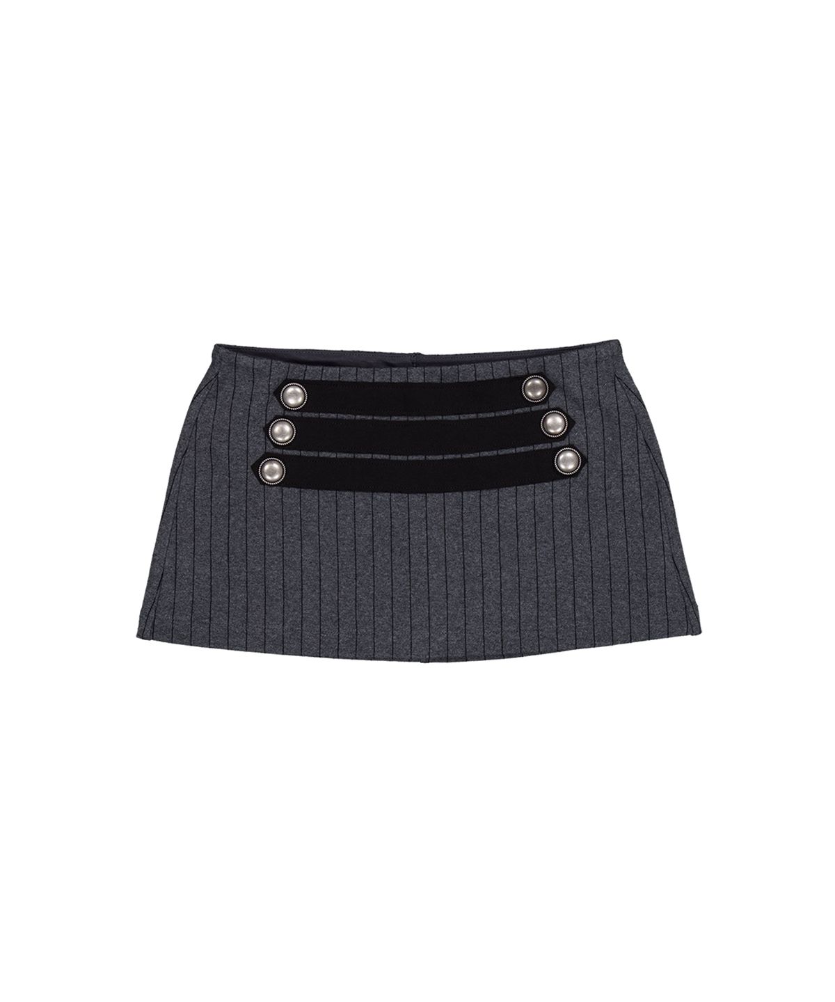 셋업이엑스이(SETUP-EXE) STRIPE NAPOLEON SKIRT PANTS / CHARCOAL