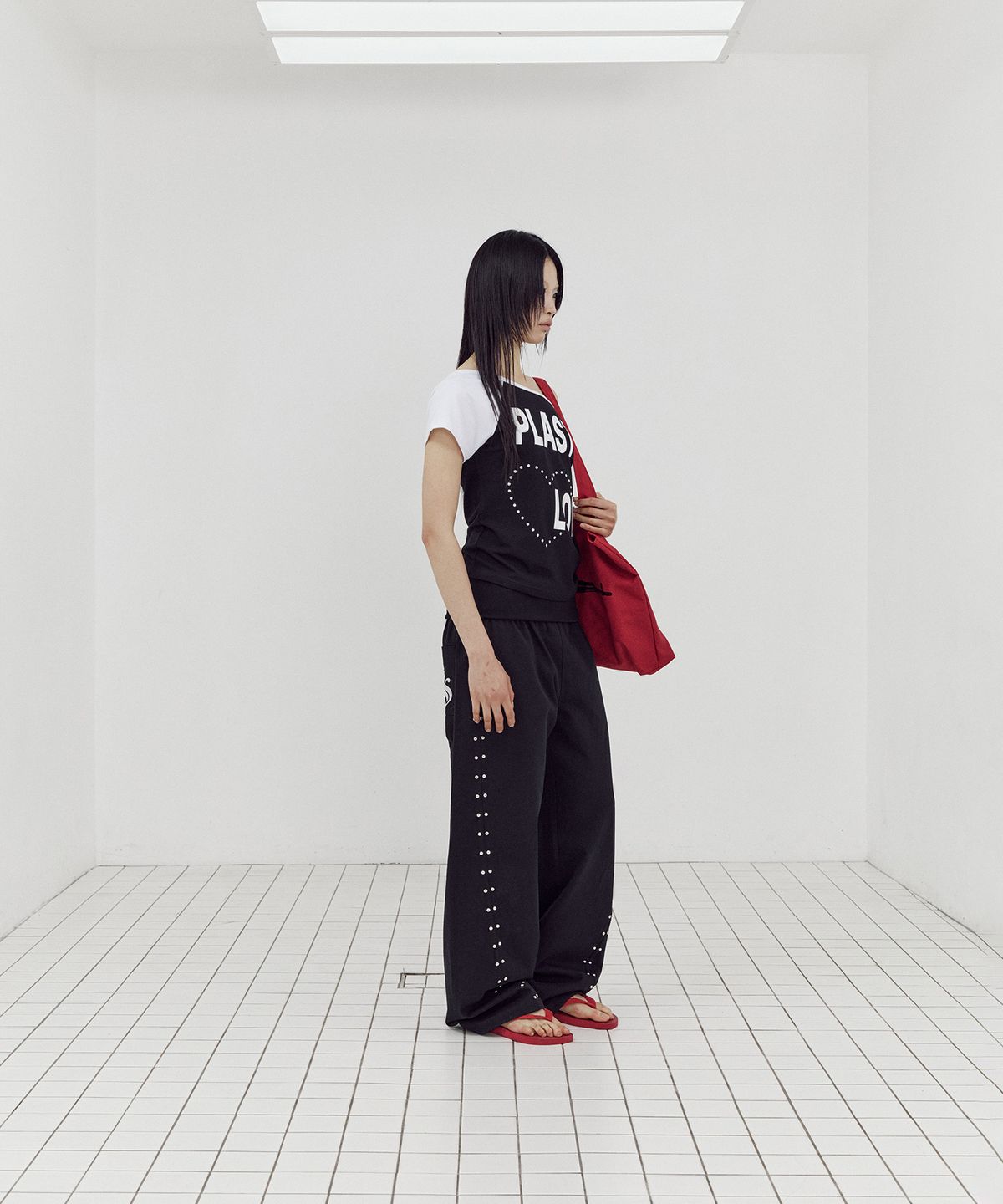 셋업이엑스이(SETUP-EXE) BULLET HOLE SHOPPER BAG / RED