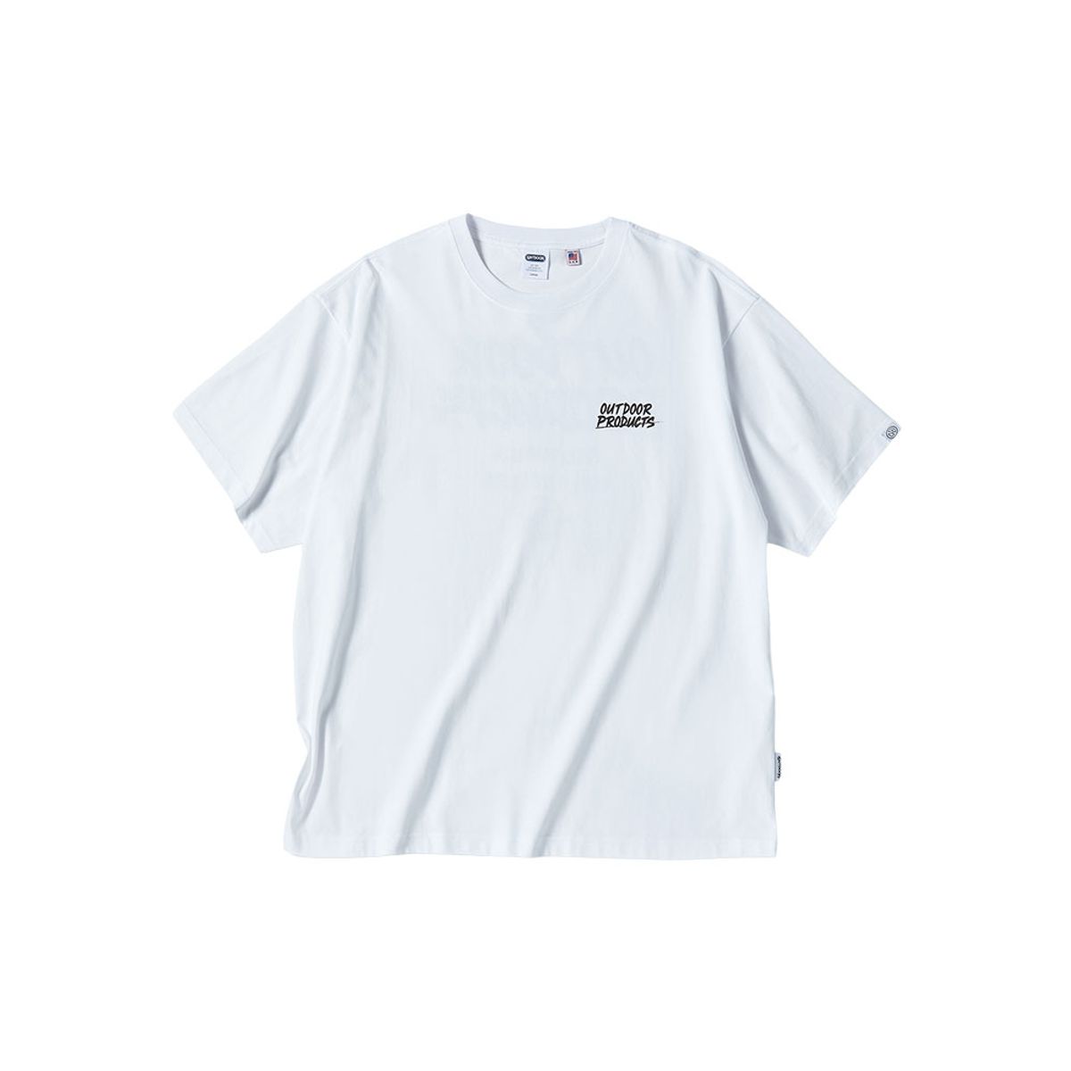 아웃도어 프로덕츠(OUTDOOR PRODUCTS) 그래피티 레터 로고 티셔츠 (화이트)