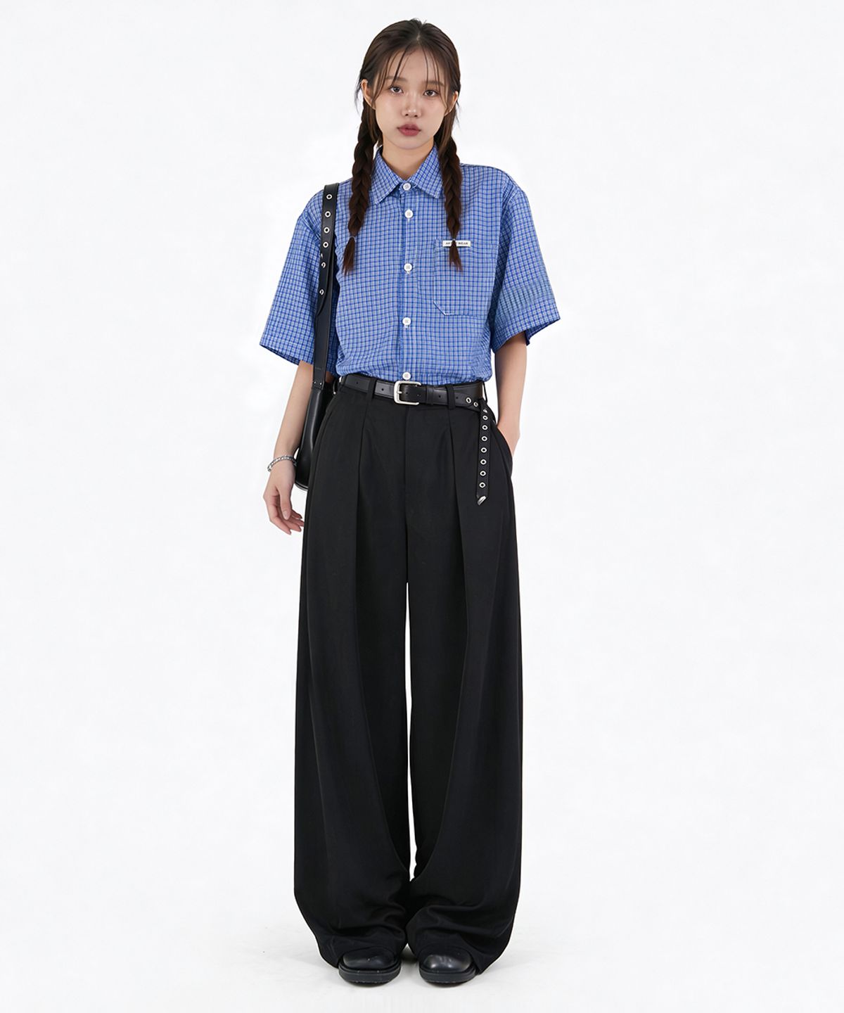 아티스트웨어(ARTISTWEAR) [ATW] 블루가든 체크 하프셔츠