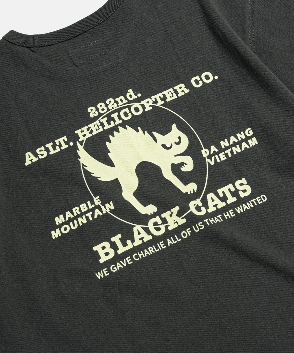 에스피오나지(ESPIONAGE) Black Cats Heavyweight Pocket Tee Vintage Black