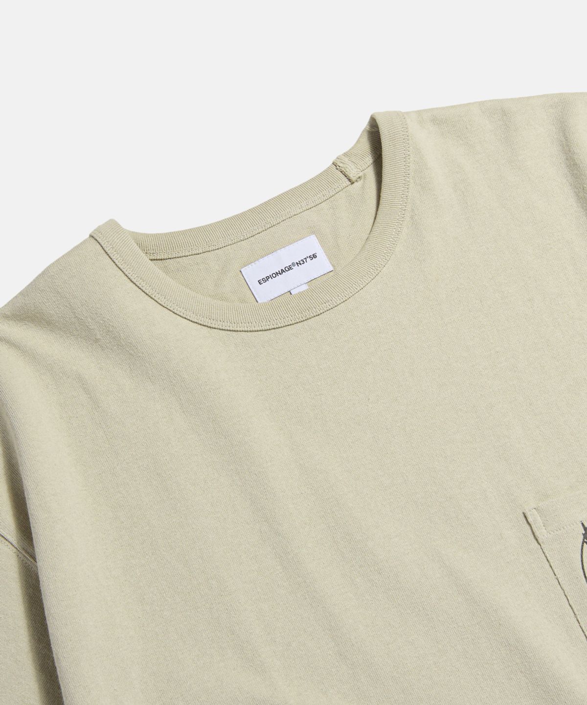 에스피오나지(ESPIONAGE) Black Cats Heavyweight Pocket Tee Sand