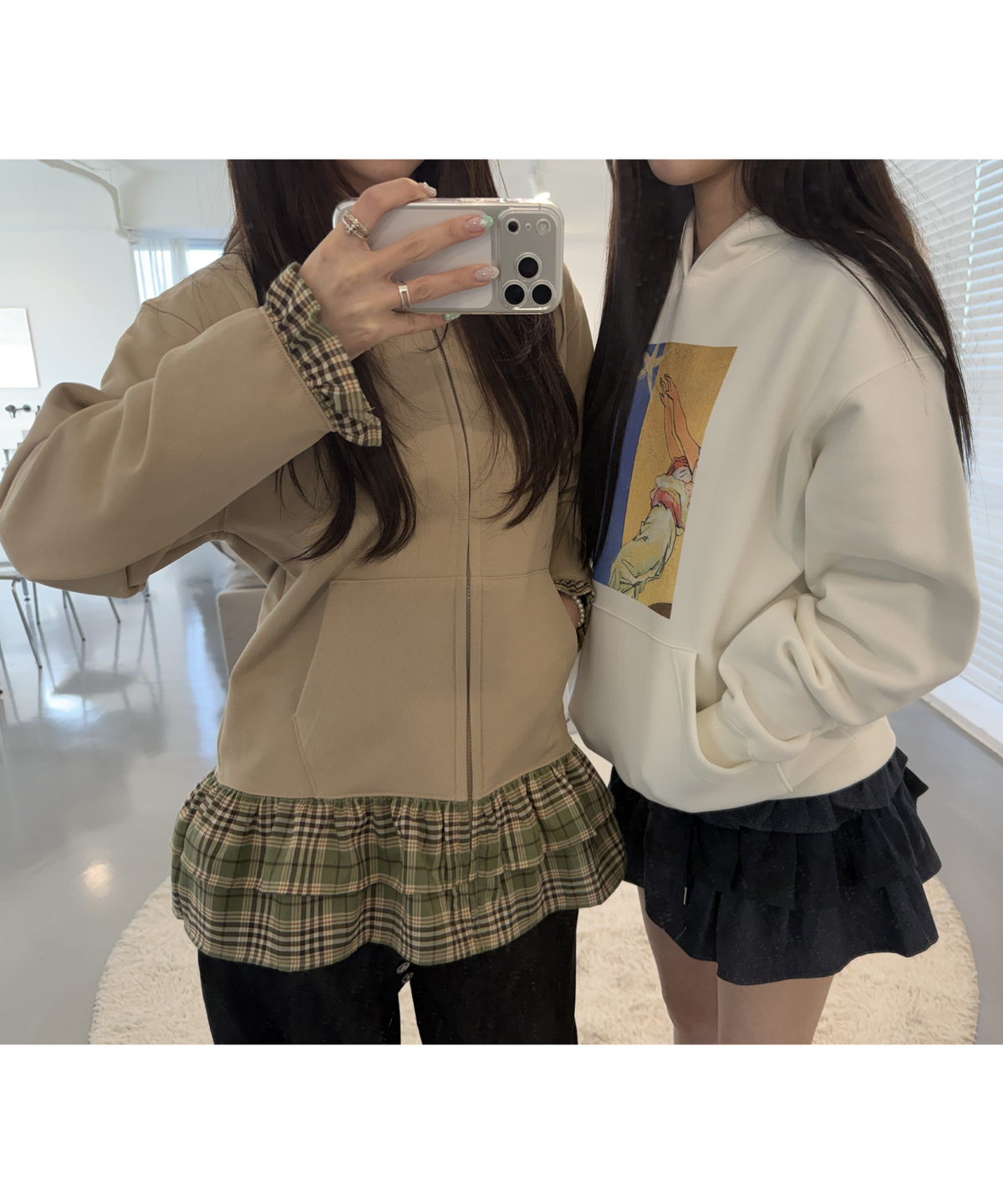 챈스챈스(CHANCECHANCE) CEC ZIP-UP HOODIE DRESS(BEIGE)