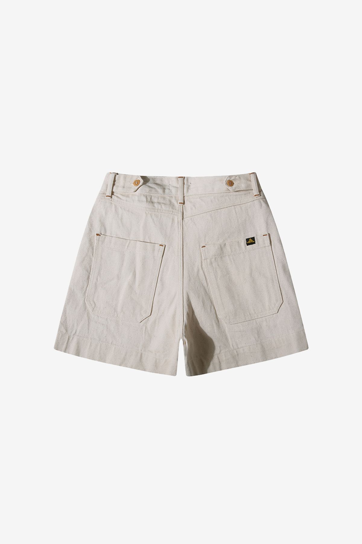 르몽생미셸(LE MONT ST MICHEL) Vintage High-Waisted Denim Shorts_Ivory