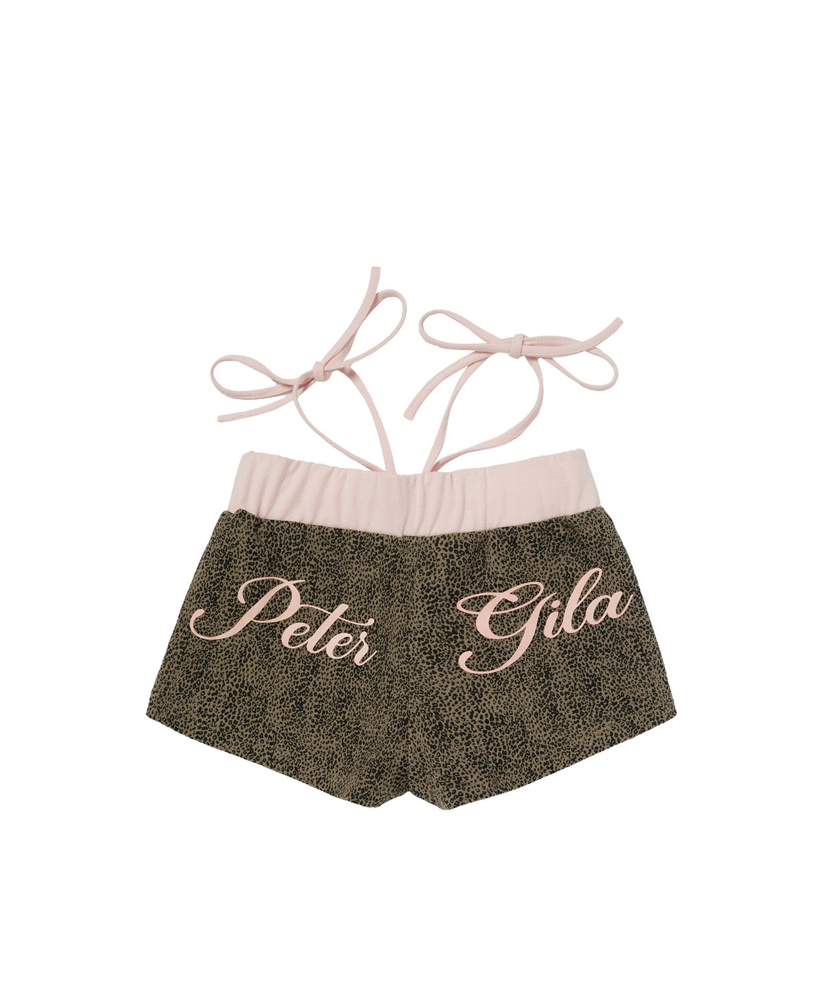 길라아카이브(GILAARCHIVE) STRAP WAIST MICRO SHORTS (LEOPARD)_PINK