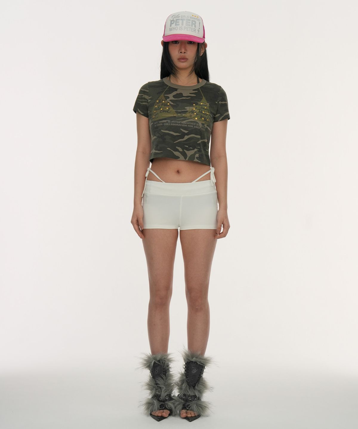 길라아카이브(GILAARCHIVE) STRAP WAIST MICRO SHORTS_WHITE