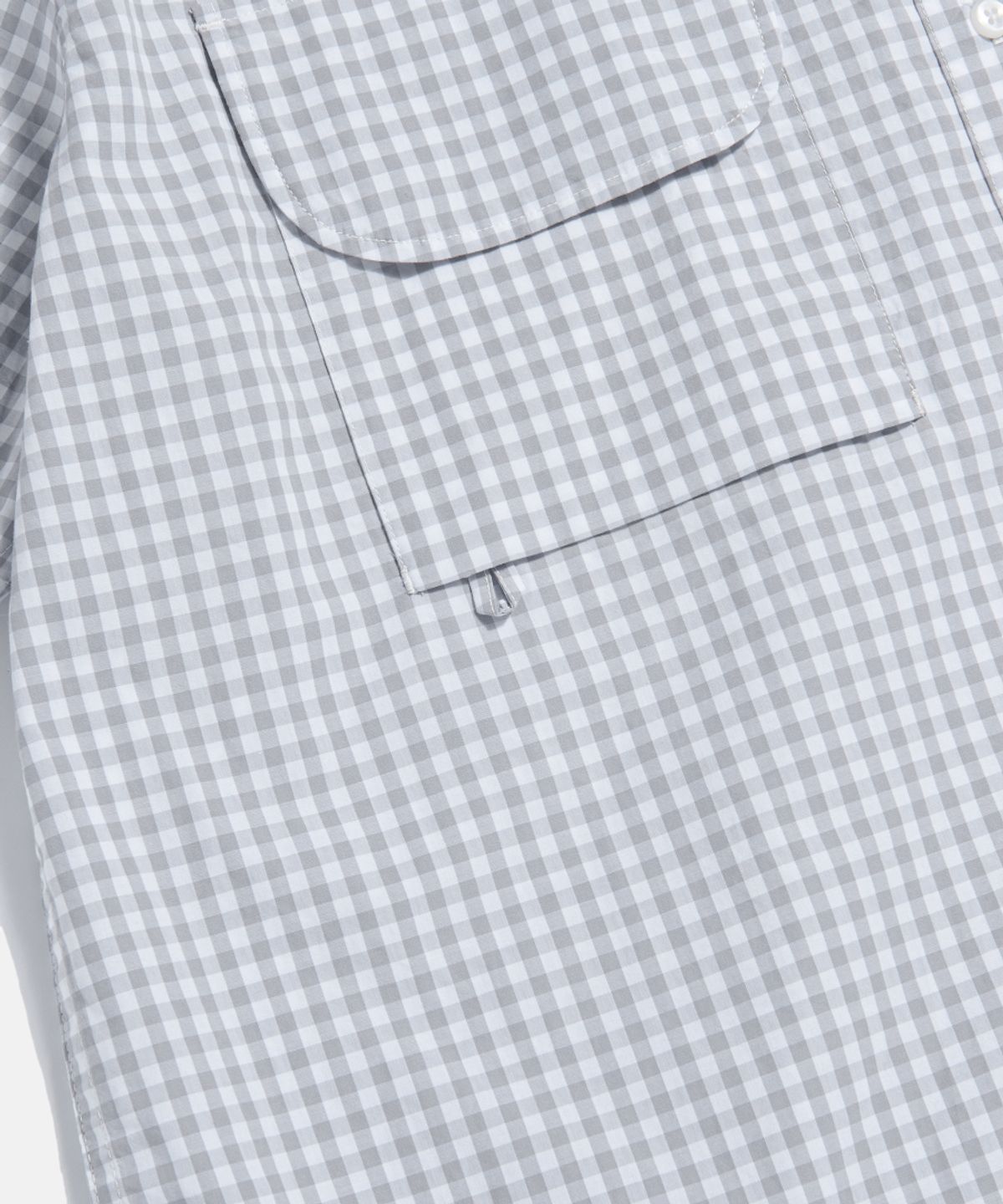 에스피오나지(ESPIONAGE) Double Pocket Gingham S/S Shirt Grey