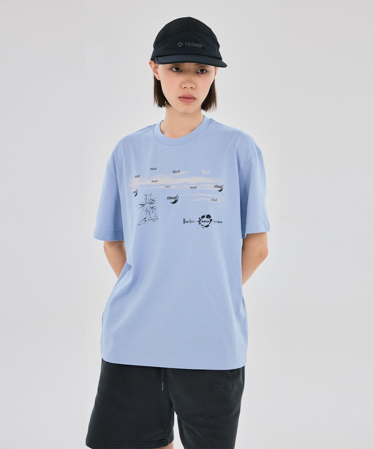 헬리녹스 웨어(HELINOX WEAR) MAGIC HOURS CLOUD & SUN 반팔티셔츠_Blue