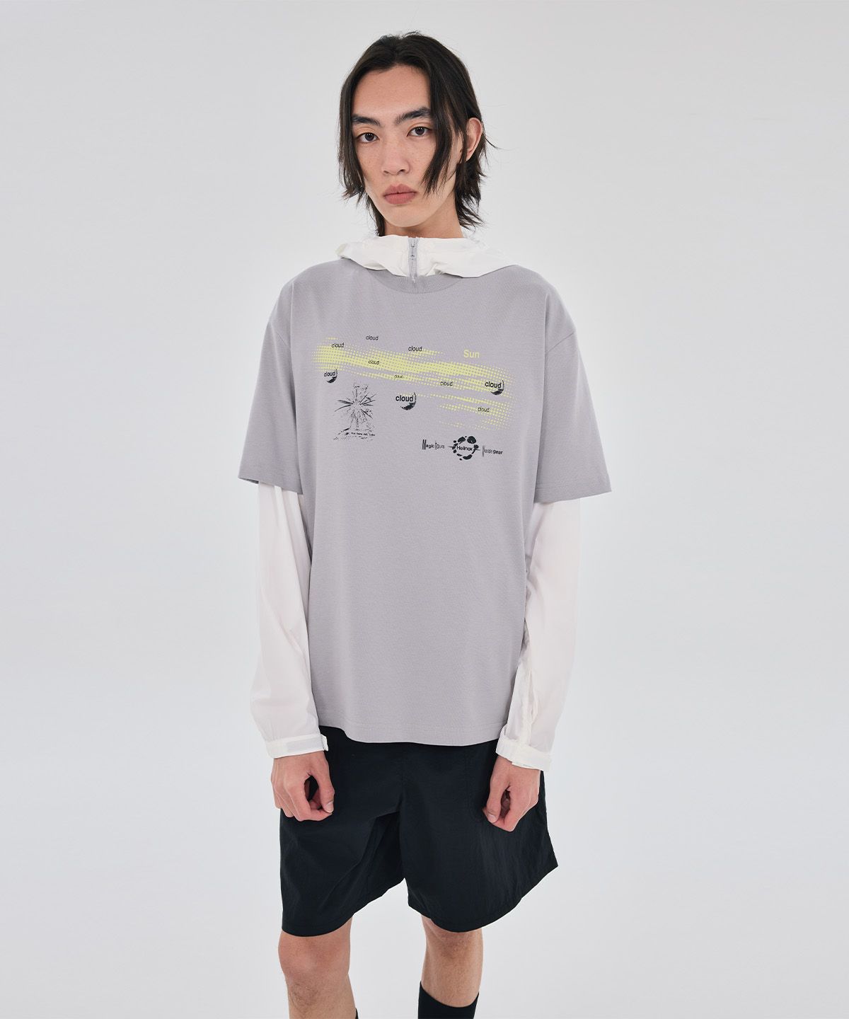 헬리녹스 웨어(HELINOX WEAR) MAGIC HOURS CLOUD & SUN 반팔티셔츠_Light Grey