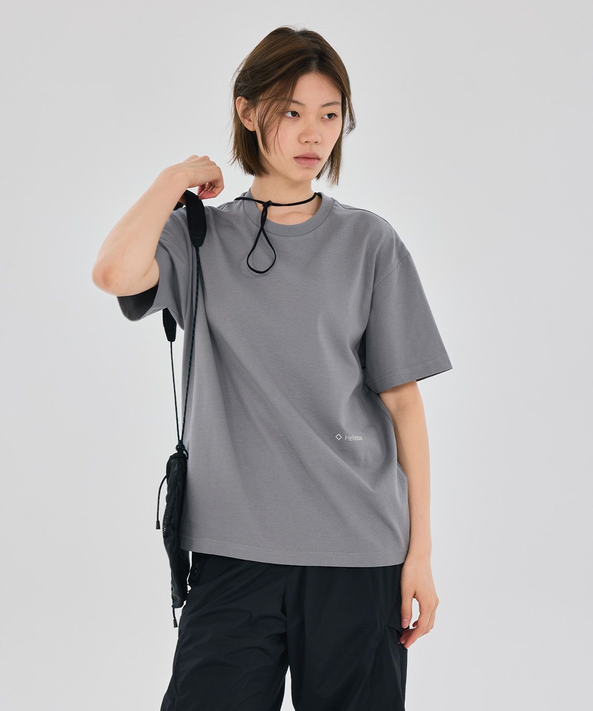 헬리녹스 웨어(HELINOX WEAR) MAGIC HOURS 로고 반팔티셔츠_Grey