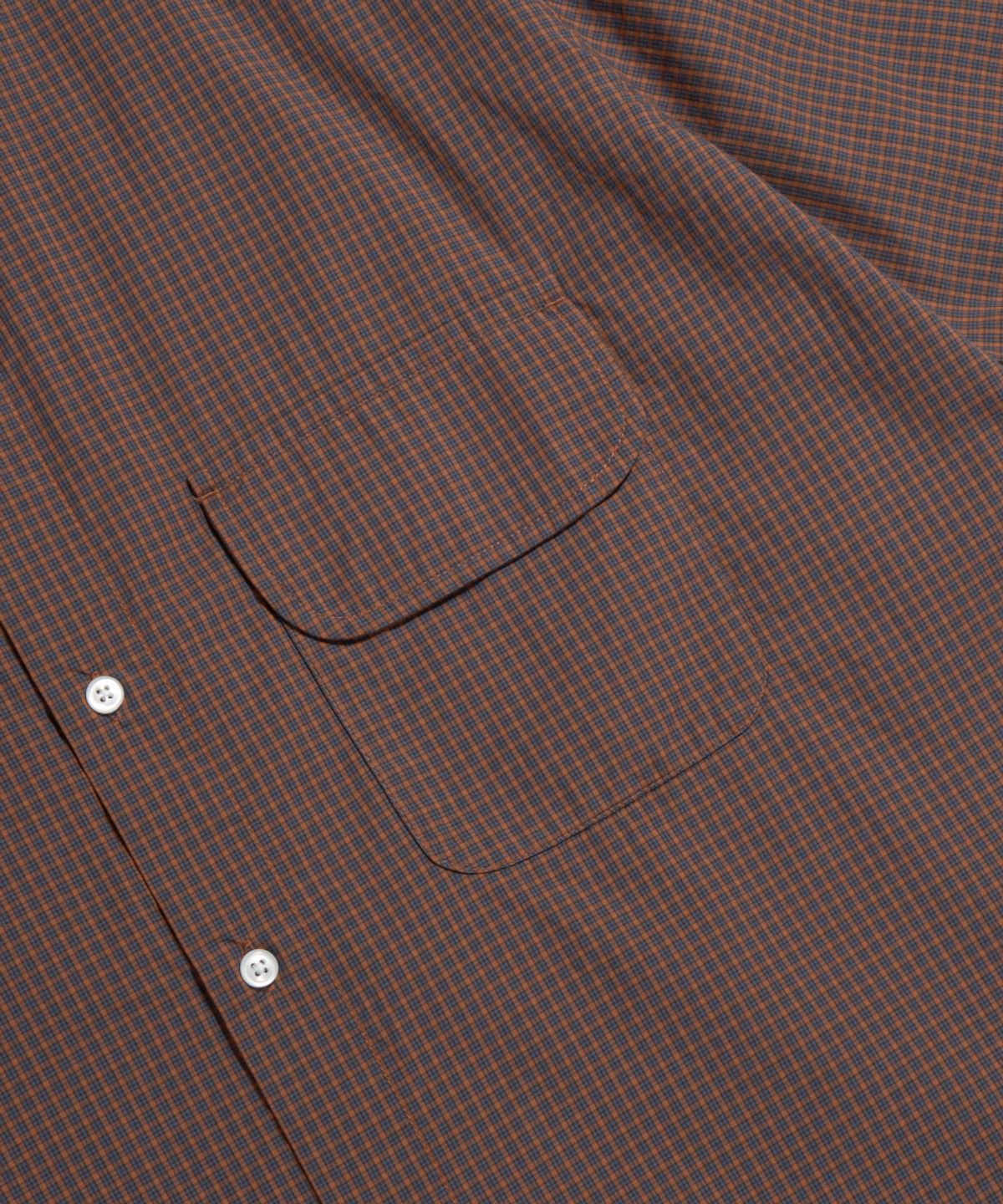 에스피오나지(ESPIONAGE) Multi Check Flap Pocket S/S Shirt Brick Navy