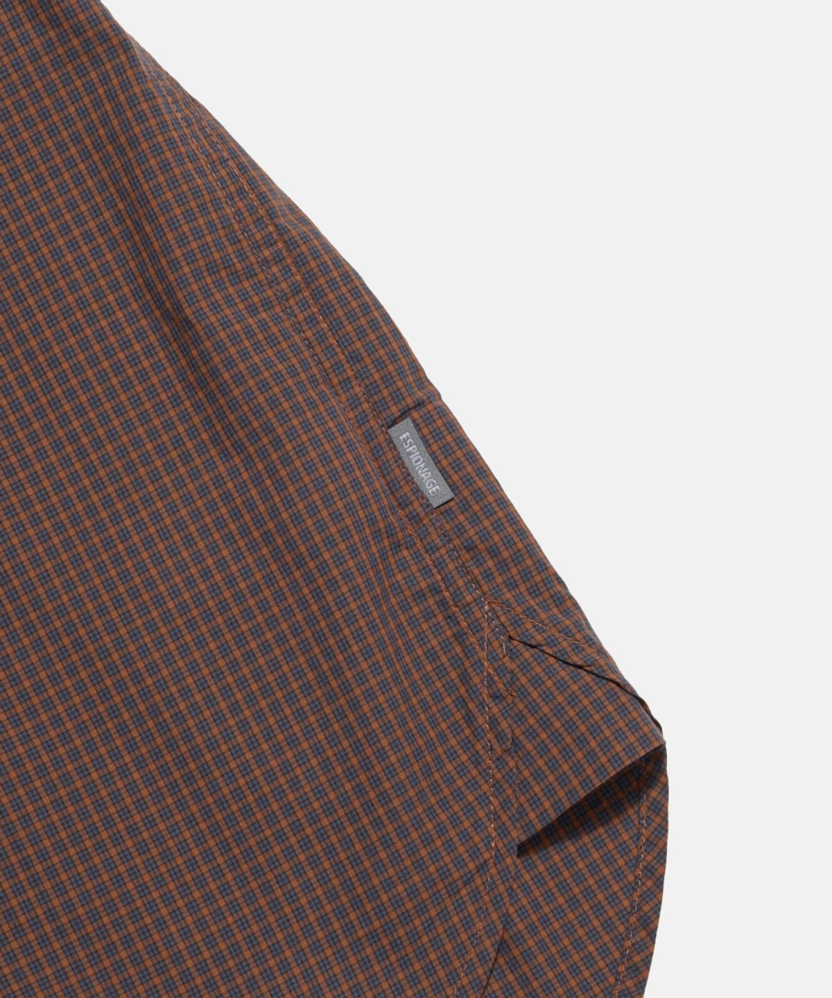 에스피오나지(ESPIONAGE) Multi Check Flap Pocket S/S Shirt Brick Navy