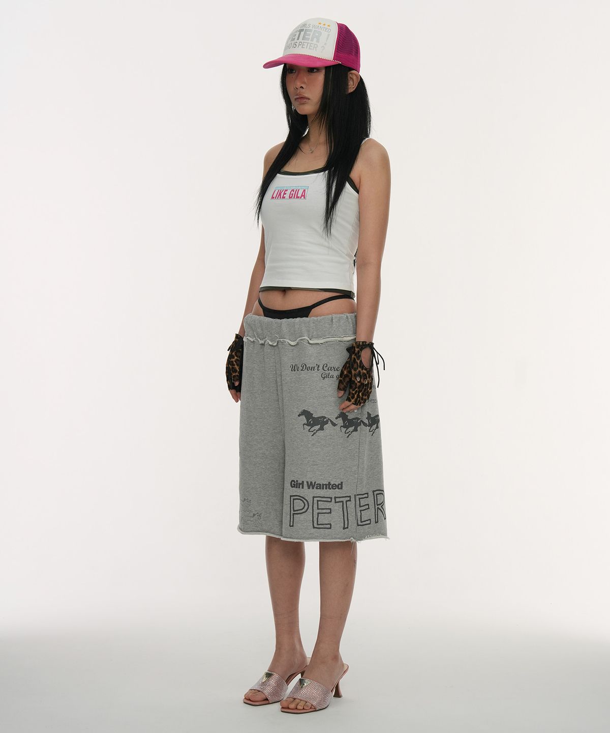 길라아카이브(GILAARCHIVE) LAYERED BOX LOGO SLEEVELESS (CAMO)_WHITE
