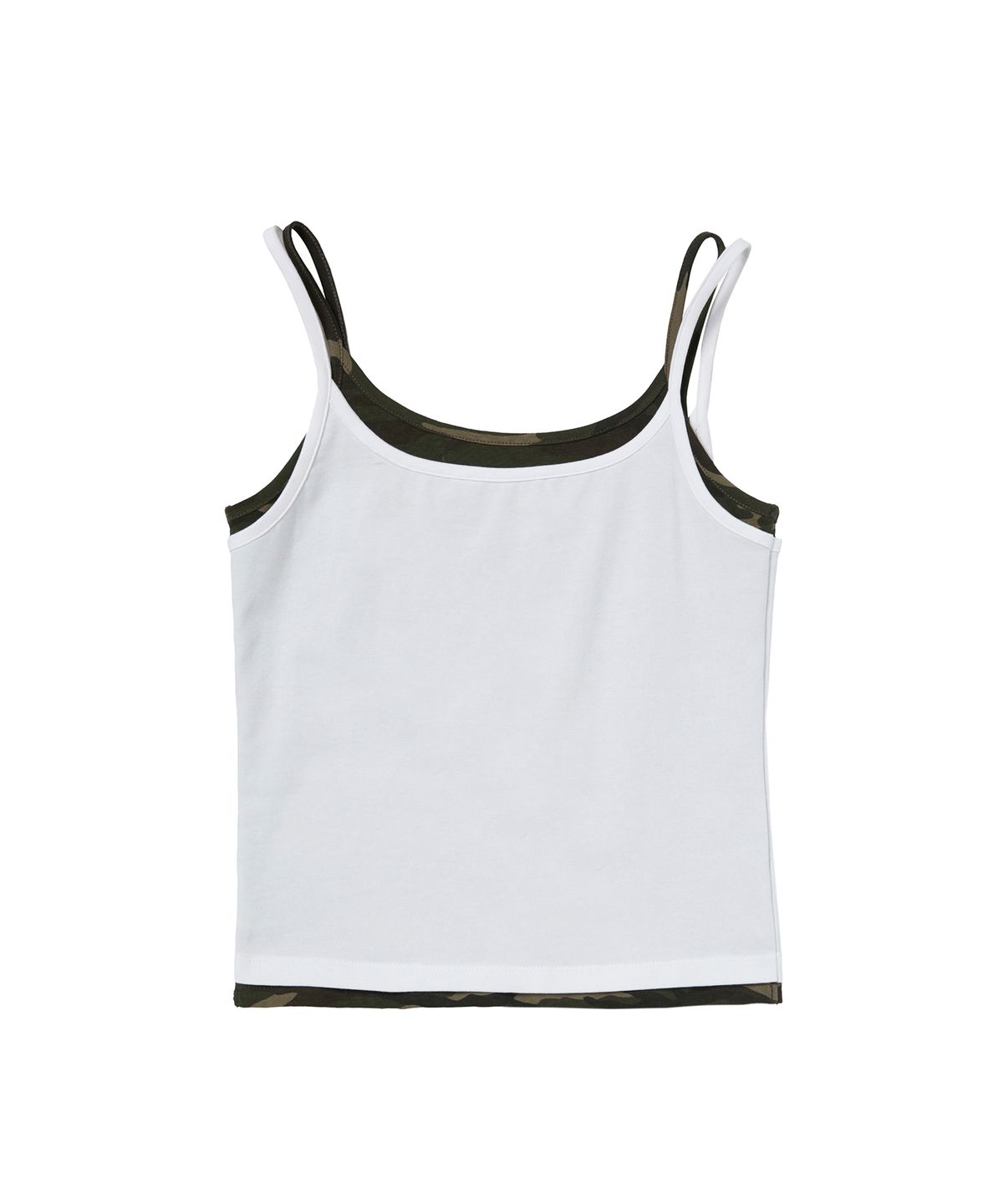 길라아카이브(GILAARCHIVE) LAYERED BOX LOGO SLEEVELESS (CAMO)_WHITE
