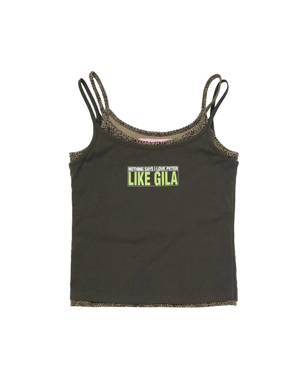 길라아카이브(GILAARCHIVE) LAYERED BOX LOGO SLEEVELESS (LEOPARD)_BLACK