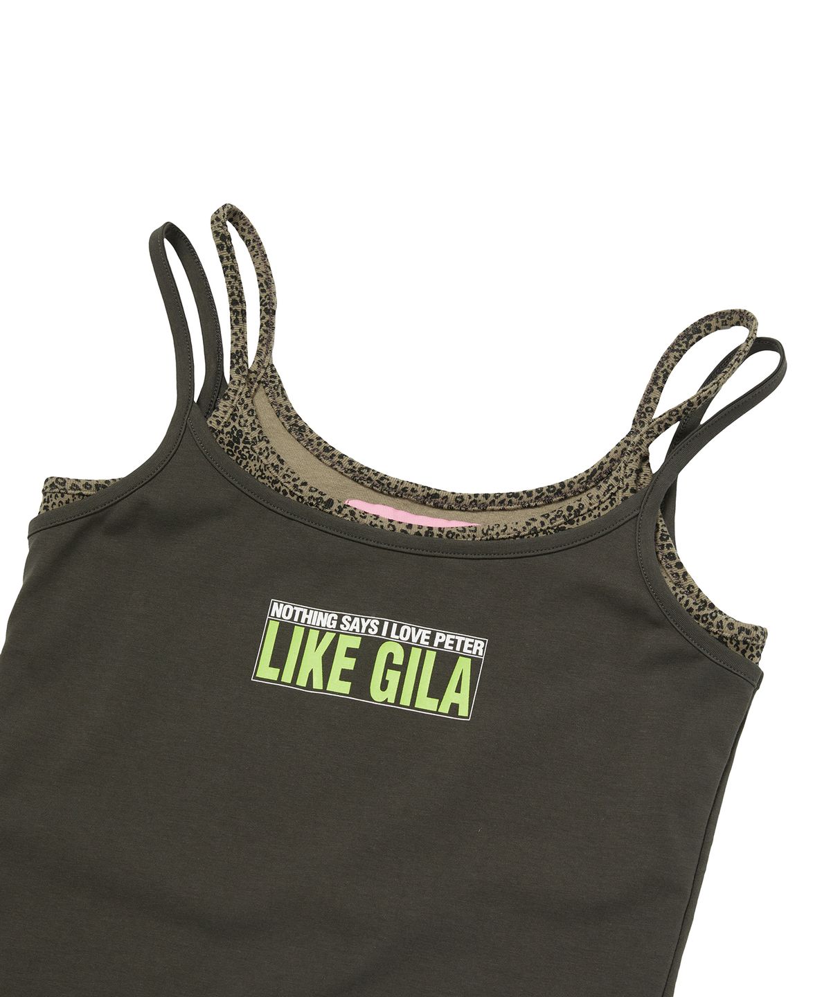 길라아카이브(GILAARCHIVE) LAYERED BOX LOGO SLEEVELESS (LEOPARD)_BLACK