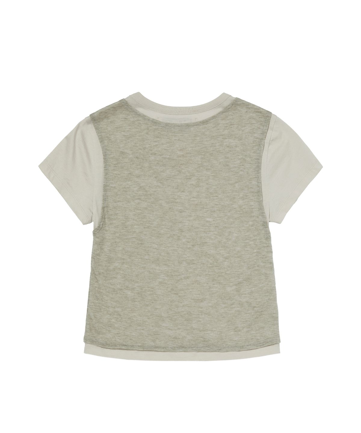 길라아카이브(GILAARCHIVE) LAYERED DOODLE SHEER CROP T-SHIRTS_GREY
