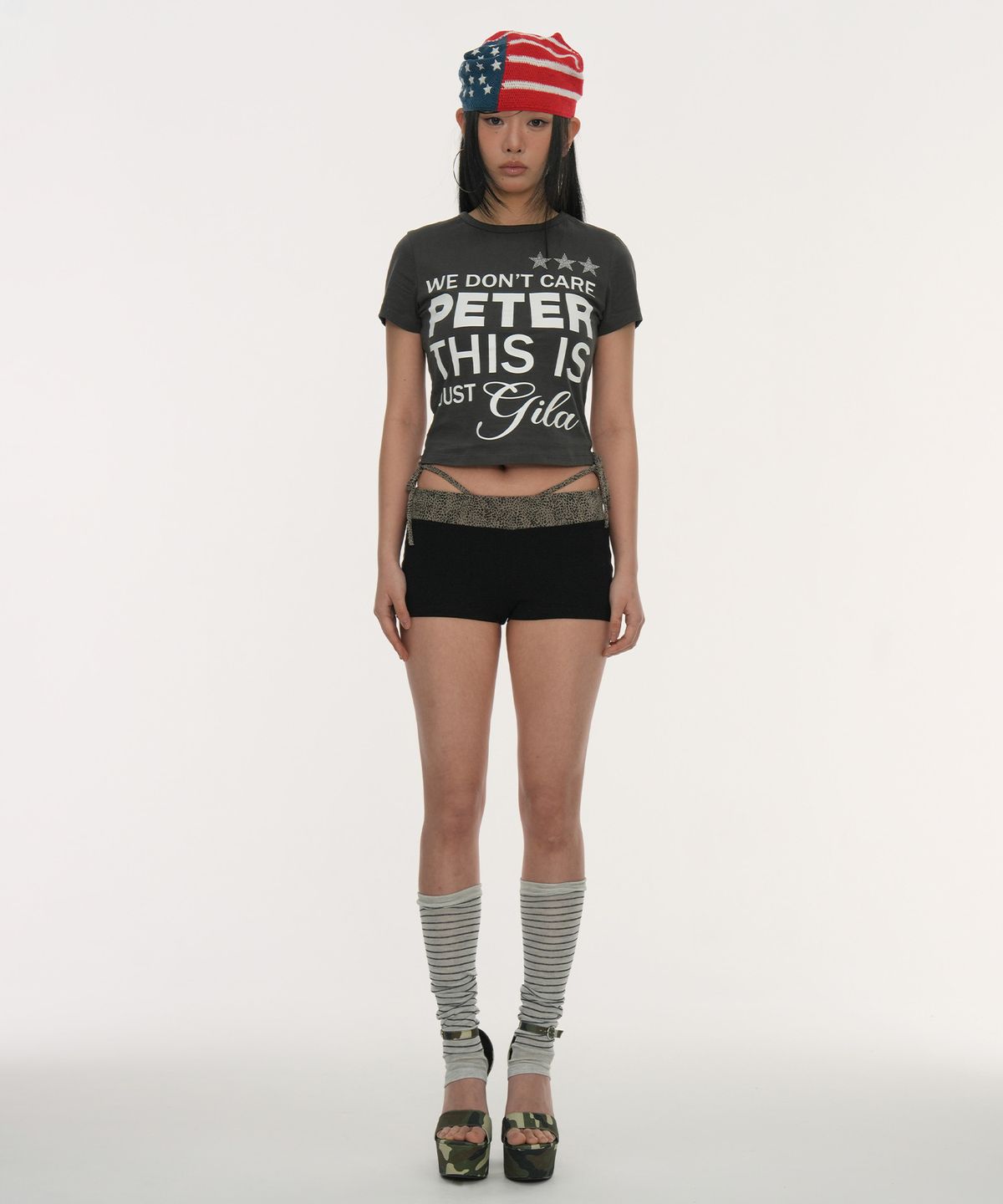 길라아카이브(GILAARCHIVE) TYPING CROP T-SHIRTS_BLACK
