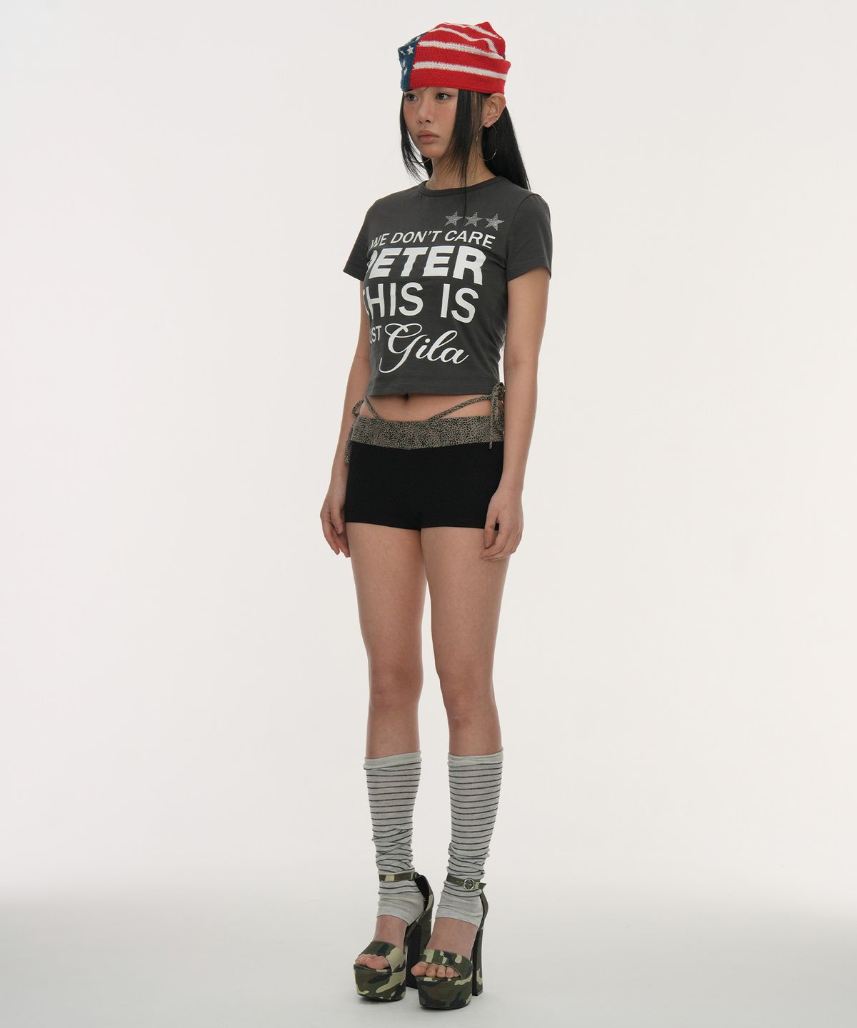 길라아카이브(GILAARCHIVE) TYPING CROP T-SHIRTS_BLACK