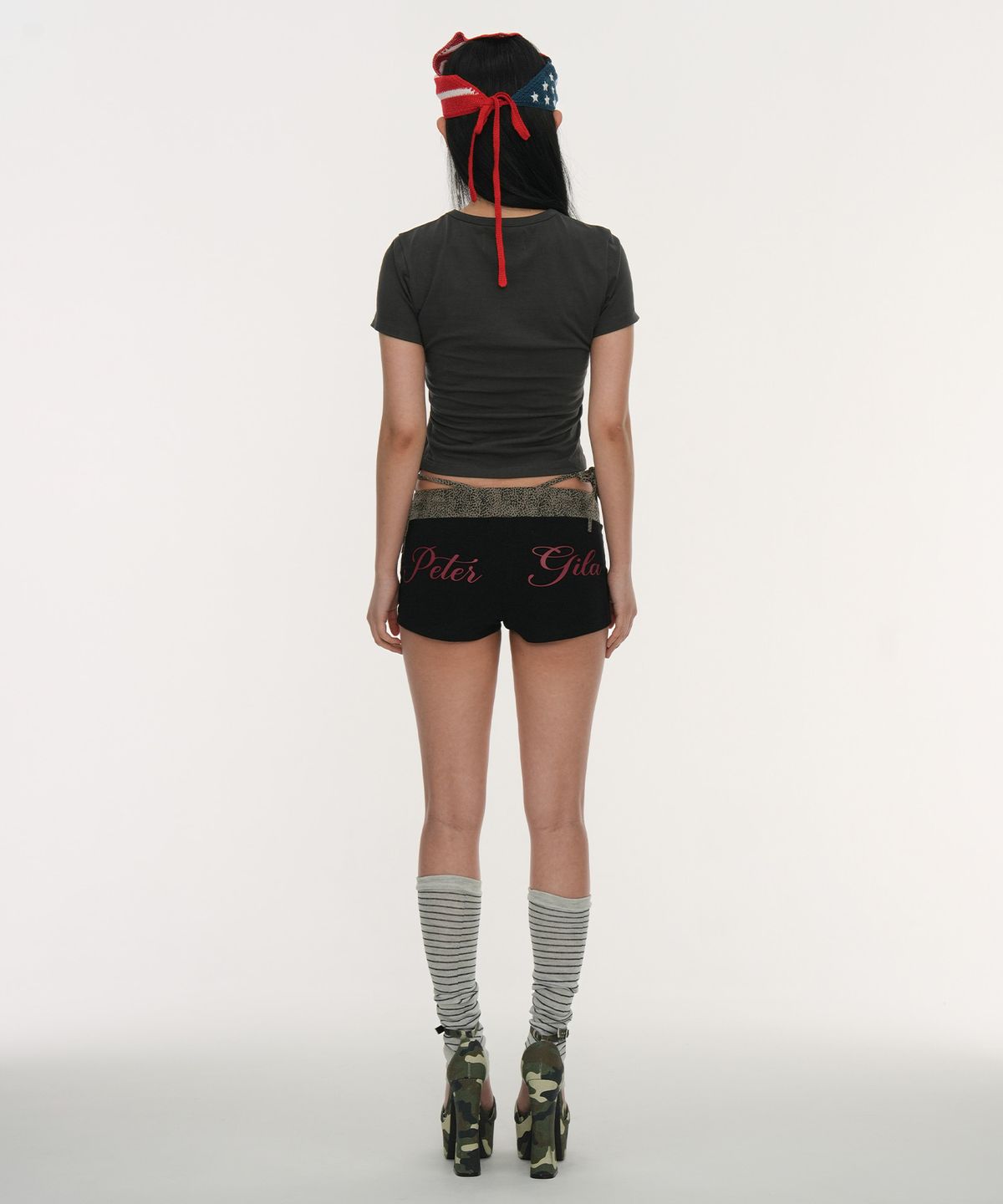 길라아카이브(GILAARCHIVE) TYPING CROP T-SHIRTS_BLACK